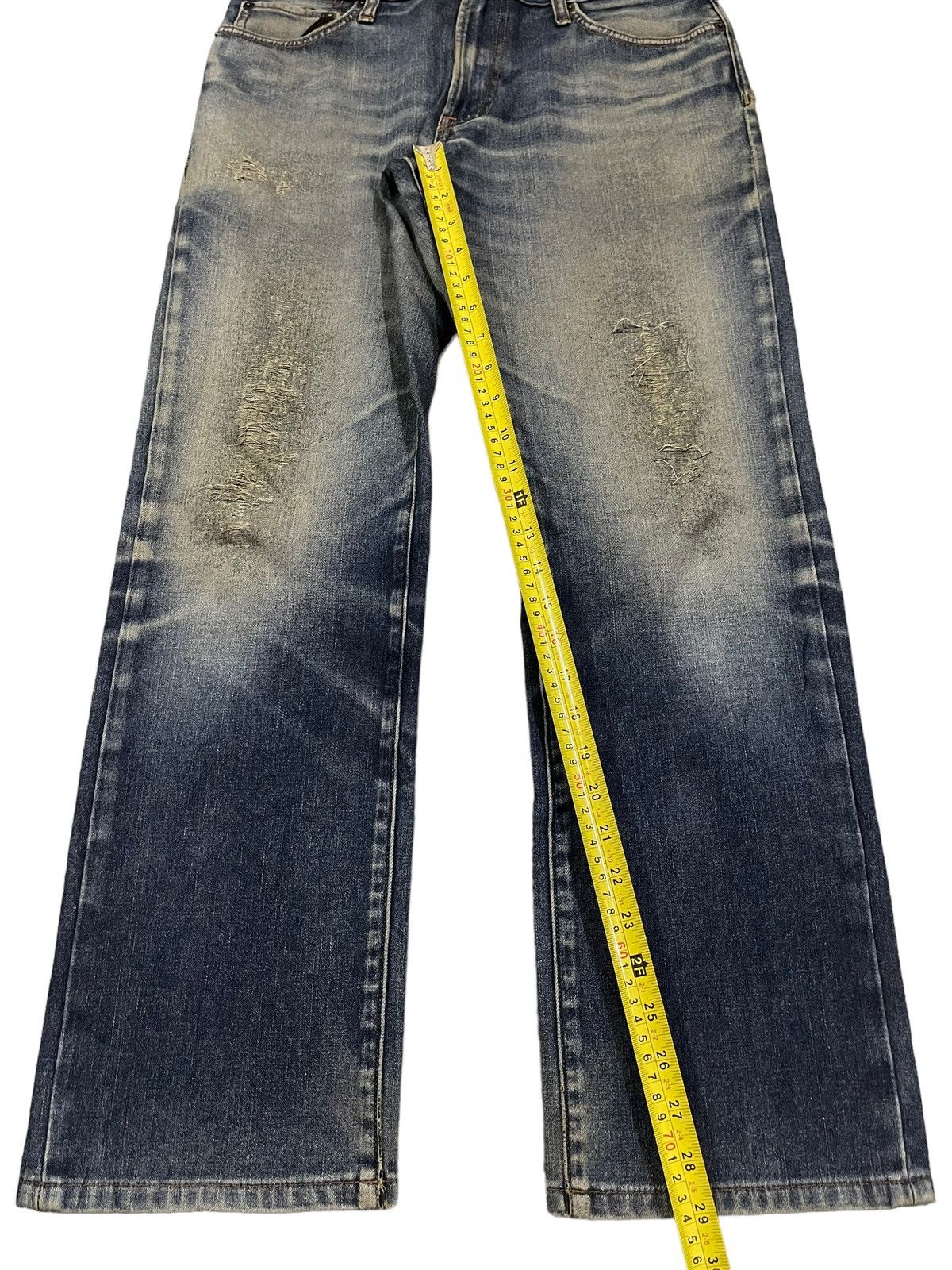 Uniqlo Vintage Japanese Uniqlo Blue Wash Style Distress Baggy Jeans Size US 31 - 11 Thumbnail