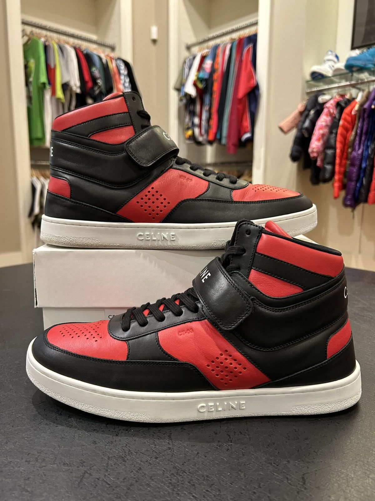 Celine Celine CT-03 High Top Sneaker - Red/Black Size US 12 / EU 45 - 1 Thumbnail
