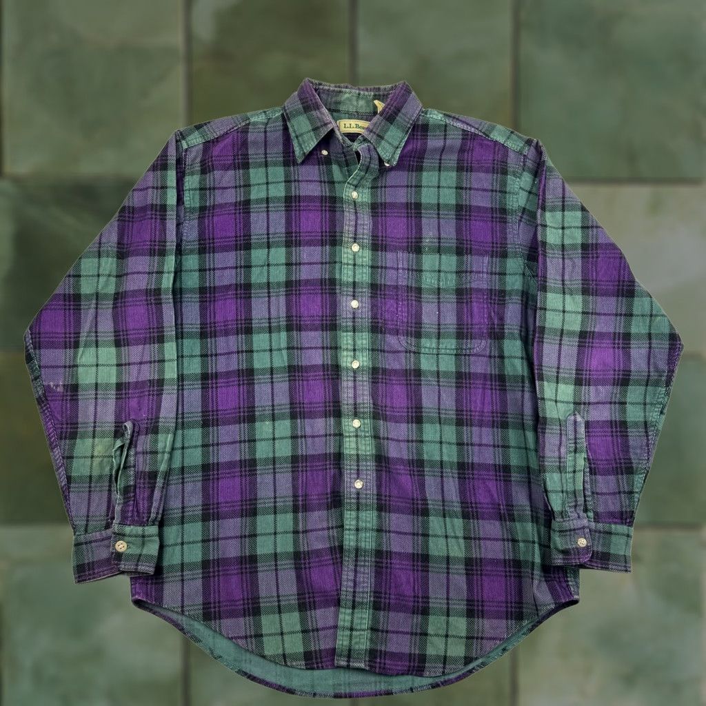Vintage VINTAGE L.L.Bean Corduroy Button-Up Shirt Mens Adult Medium Plaid Green 90s Outdoor Classic Size US M / EU 48-50 / 2 - 1 Thumbnail
