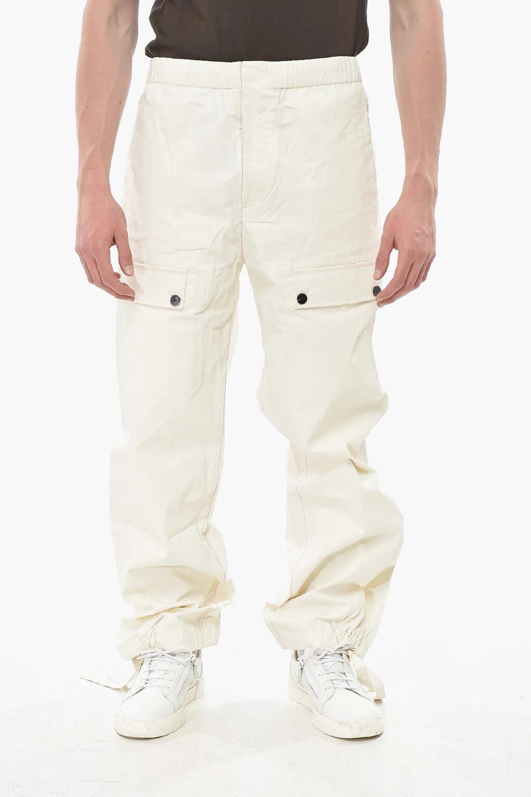 Salvatore Ferragamo og1mm0426 Coated Linen Cargo Pant in Beige Size US 30 / EU 46 - 1 Thumbnail