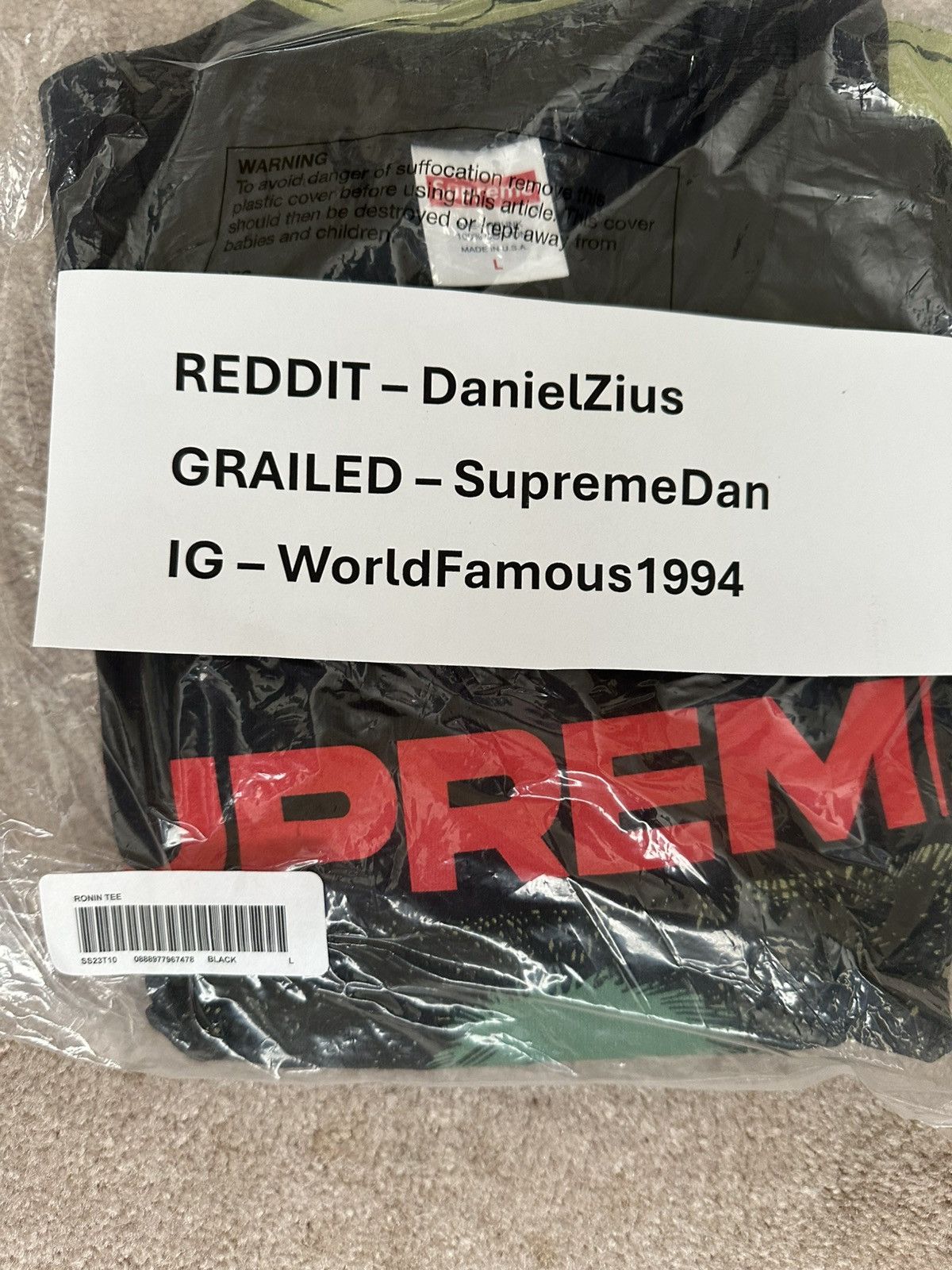Supreme × Undercover Supreme X Undercover Face Tee 'Black' Size US L / EU 52-54 / 3 - 2 Thumbnail