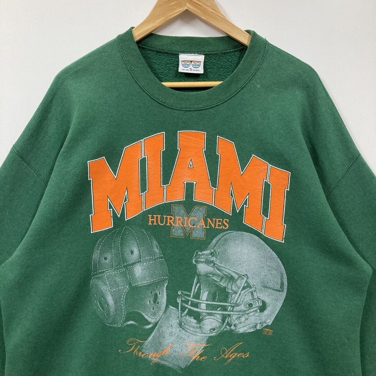 NCAA × Vintage Vintage Miami Hurricanes Crewneck NCAA Football Size US XL / EU 56 / 4 - 2 Thumbnail