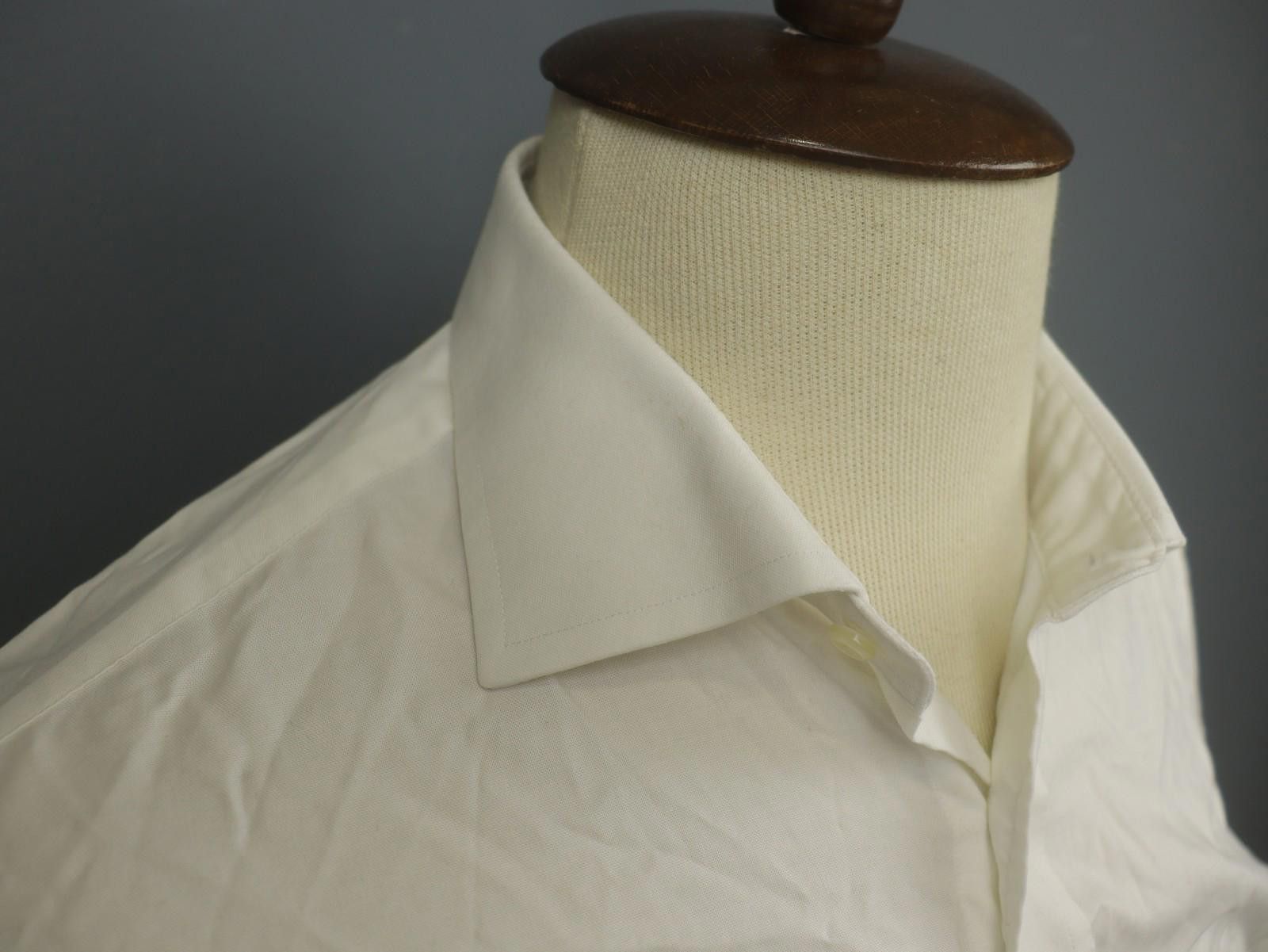Designer Boggi Milano White Cotton Collared Formal Shirt Size 42 Size US M / EU 48-50 / 2 - 5 Thumbnail