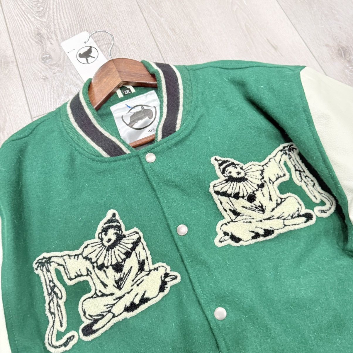 basketcase gallery Basketcase Gallery Marionette Varsity Jacket (Green) Size US XL / EU 56 / 4 - 3 Thumbnail