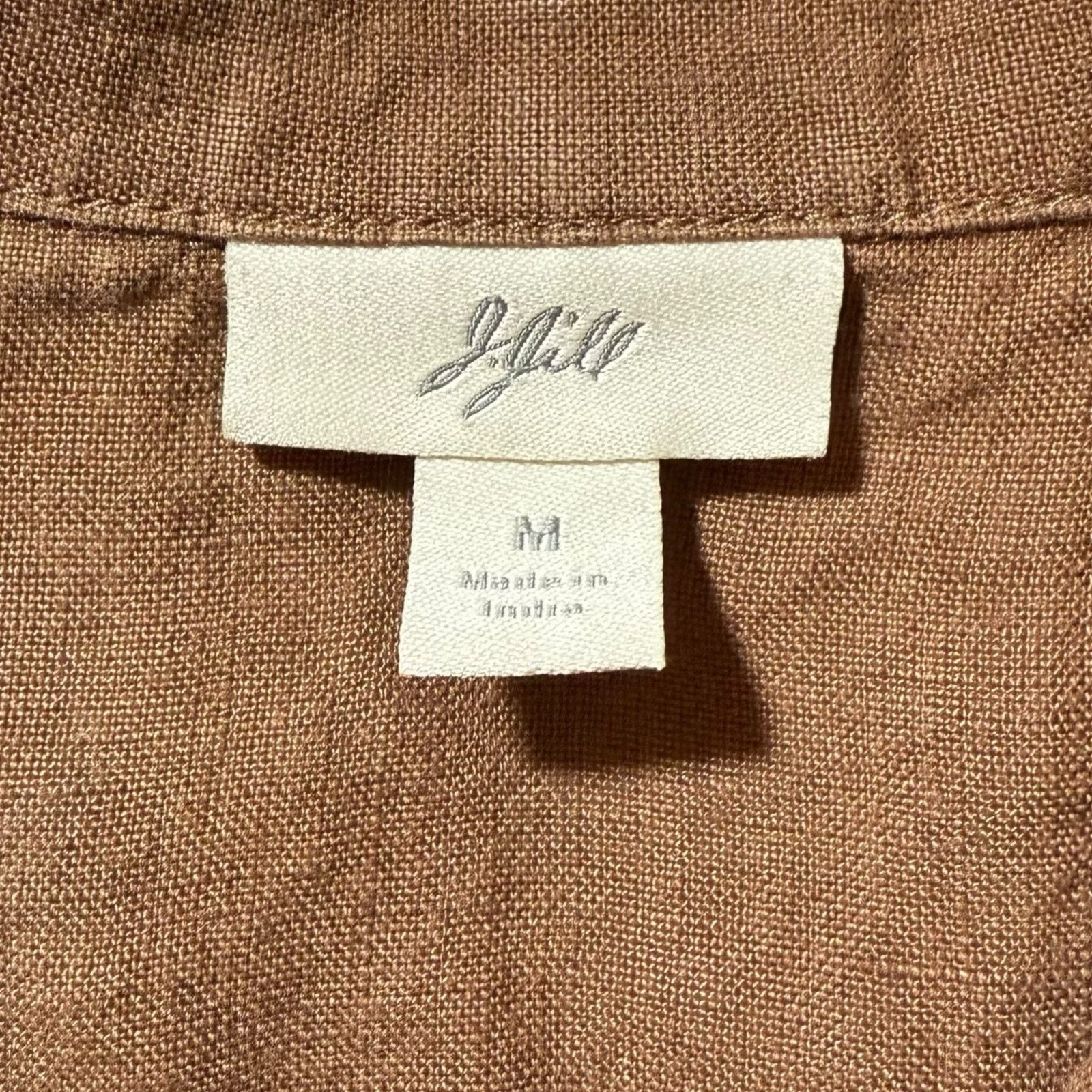 J. Jill J. Jill Linen Shirt Jacket Button Up Shacket Brown Medium Size M / US 6-8 / IT 42-44 - 3 Thumbnail