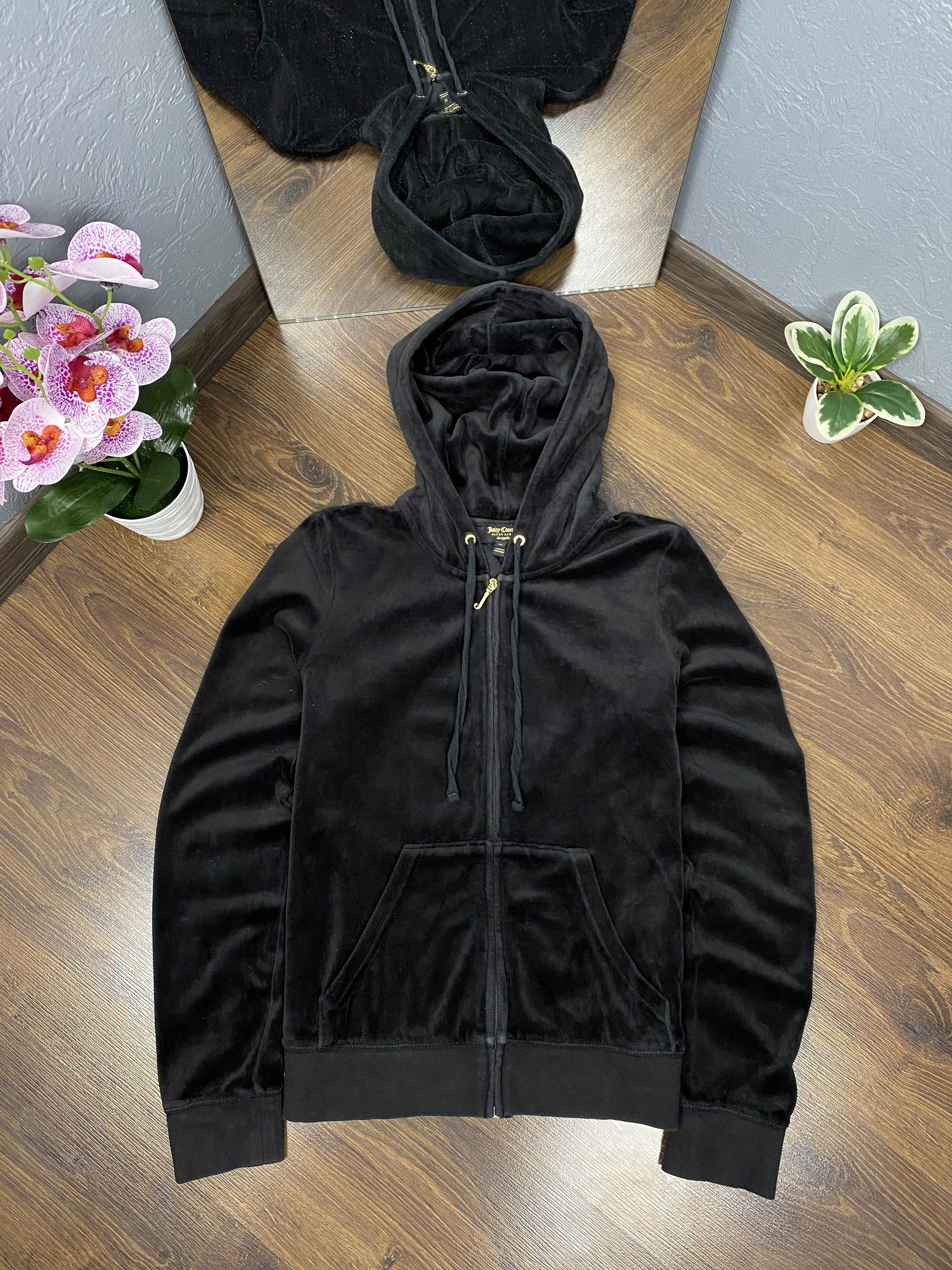 Juicy Couture × Vintage Juicy Couture Black Label Velour Hoodie track top jacket Size M / US 6-8 / IT 42-44 - 3 Thumbnail