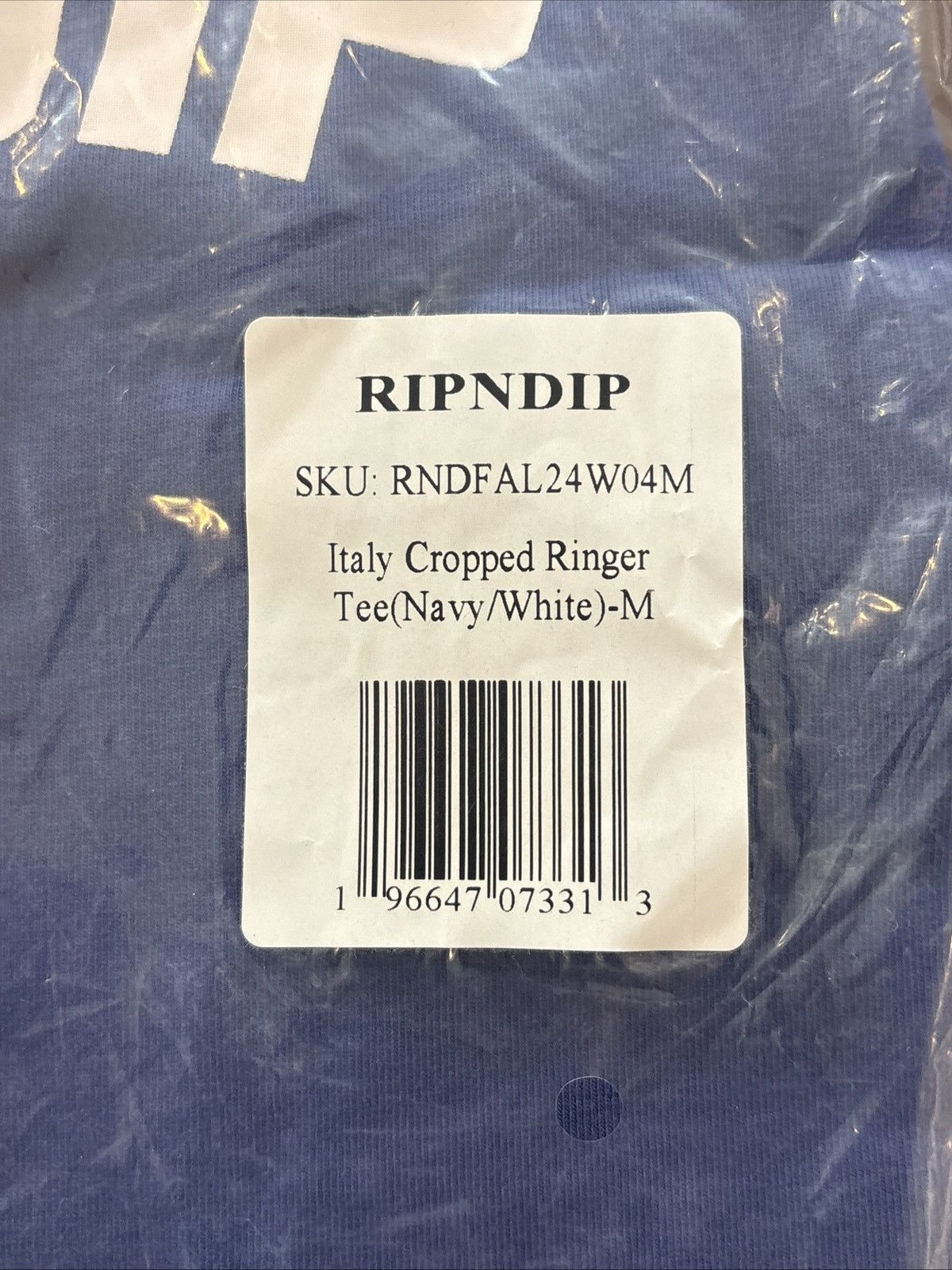 RIPNDIP Rip n Dip Women’s Blue And White Top Italy Cropped Ringer Size M / US 6-8 / IT 42-44 - 3 Thumbnail