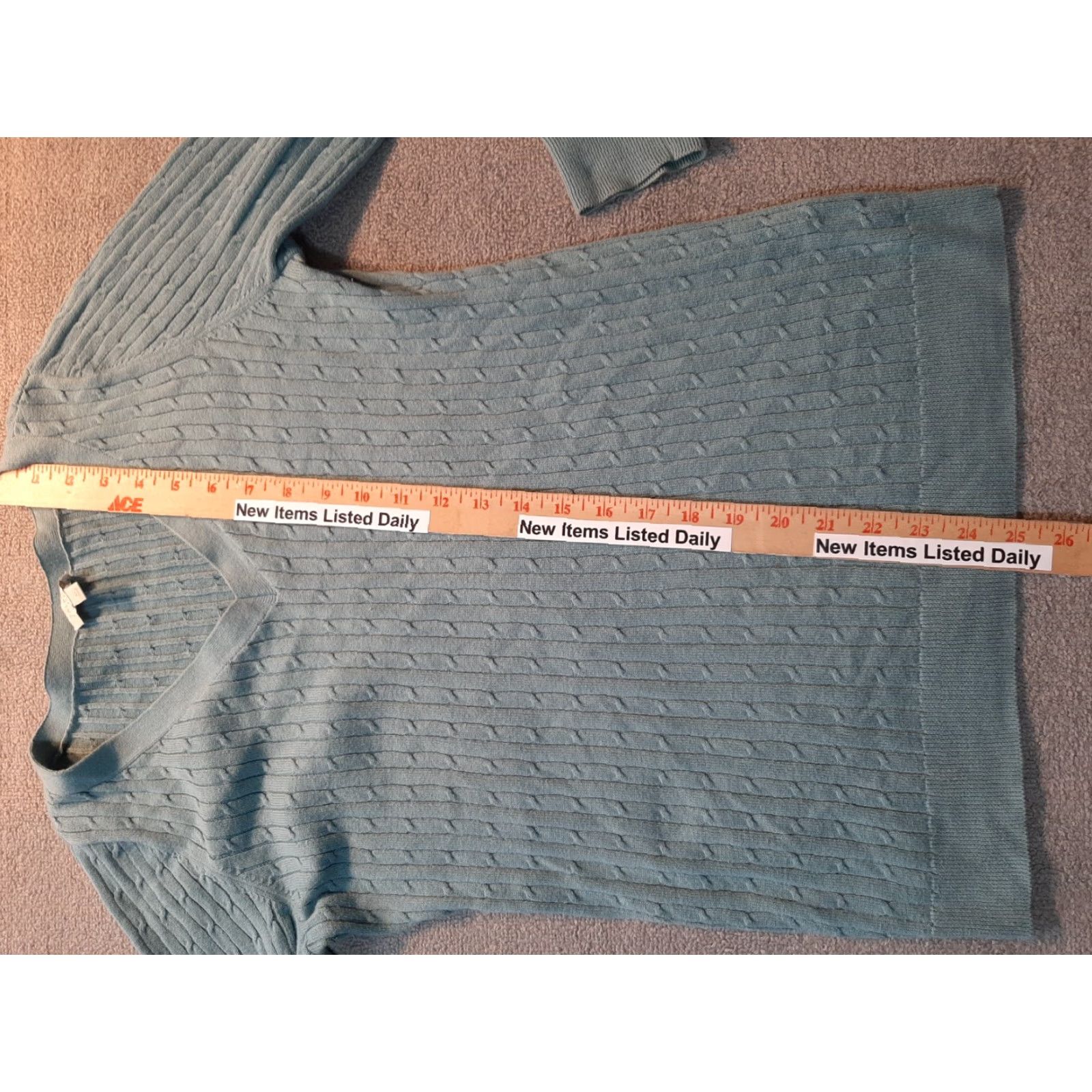 Talbots TALBOTS Women's Sweater Knit Crew Neck Blue M Medium Pullover Knit Wool Cotton Blend Regular Size M / US 6-8 / IT 42-44 - 2 Thumbnail