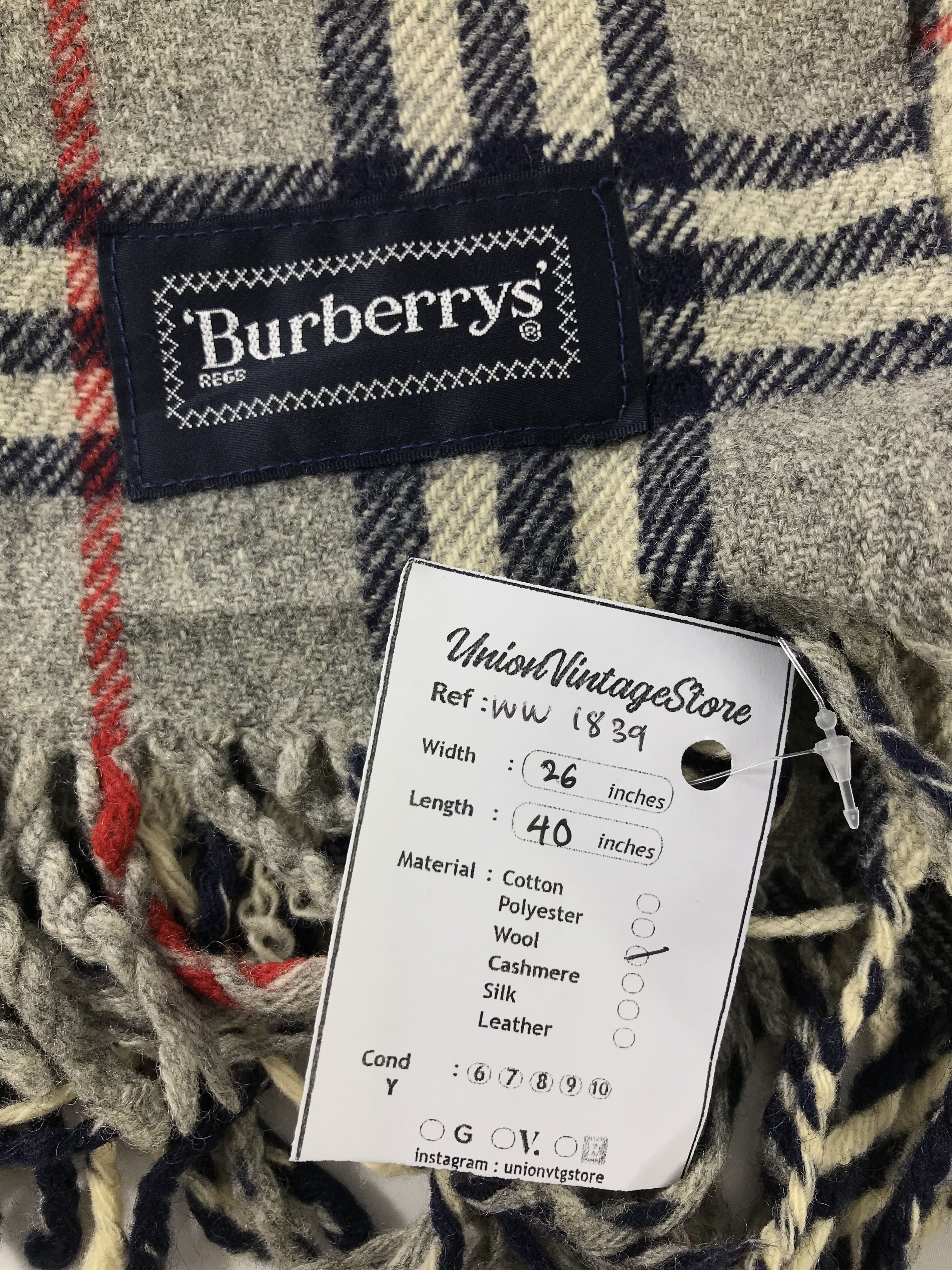 Burberry × Vintage Burberry Scarf / Muffler / Neckwear - WW1839 Size ONE SIZE - 6 Thumbnail