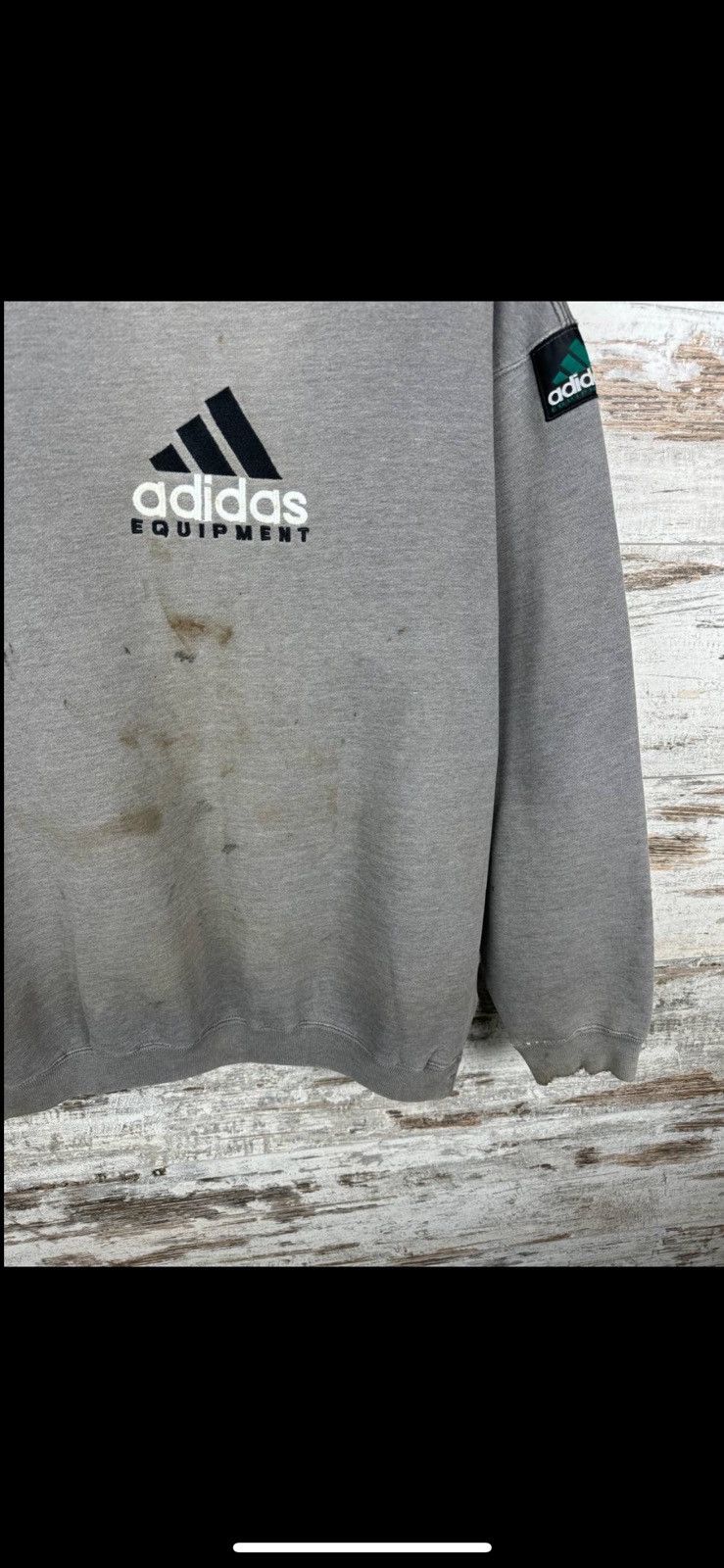 Adidas × Vintage Mens Vintage Adidas Equipment Distressed Sweatshirt Size US M / EU 48-50 / 2 - 11 Thumbnail