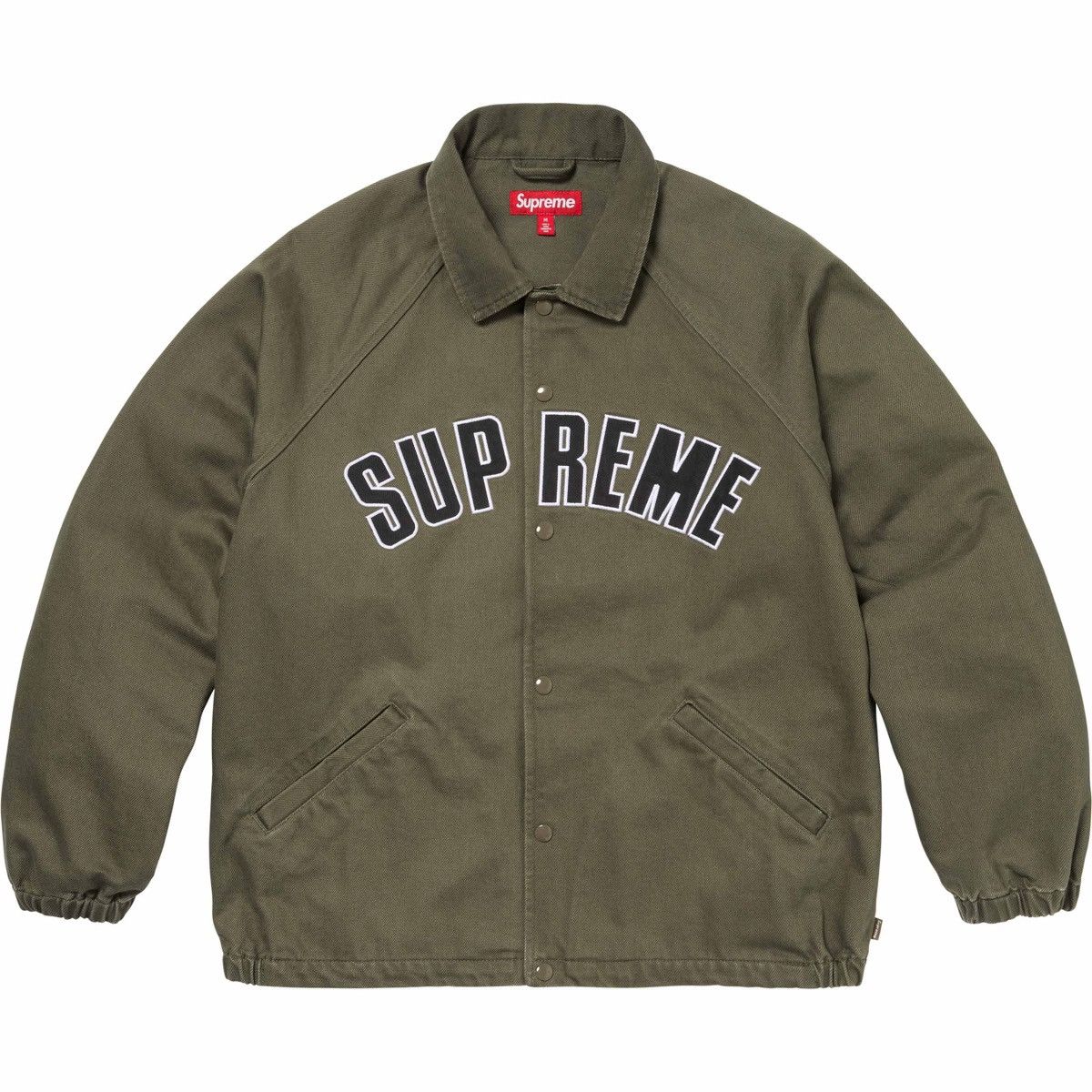 image of Supreme Arc Denim Coach Jacket in Olive, Men's (Size XL)