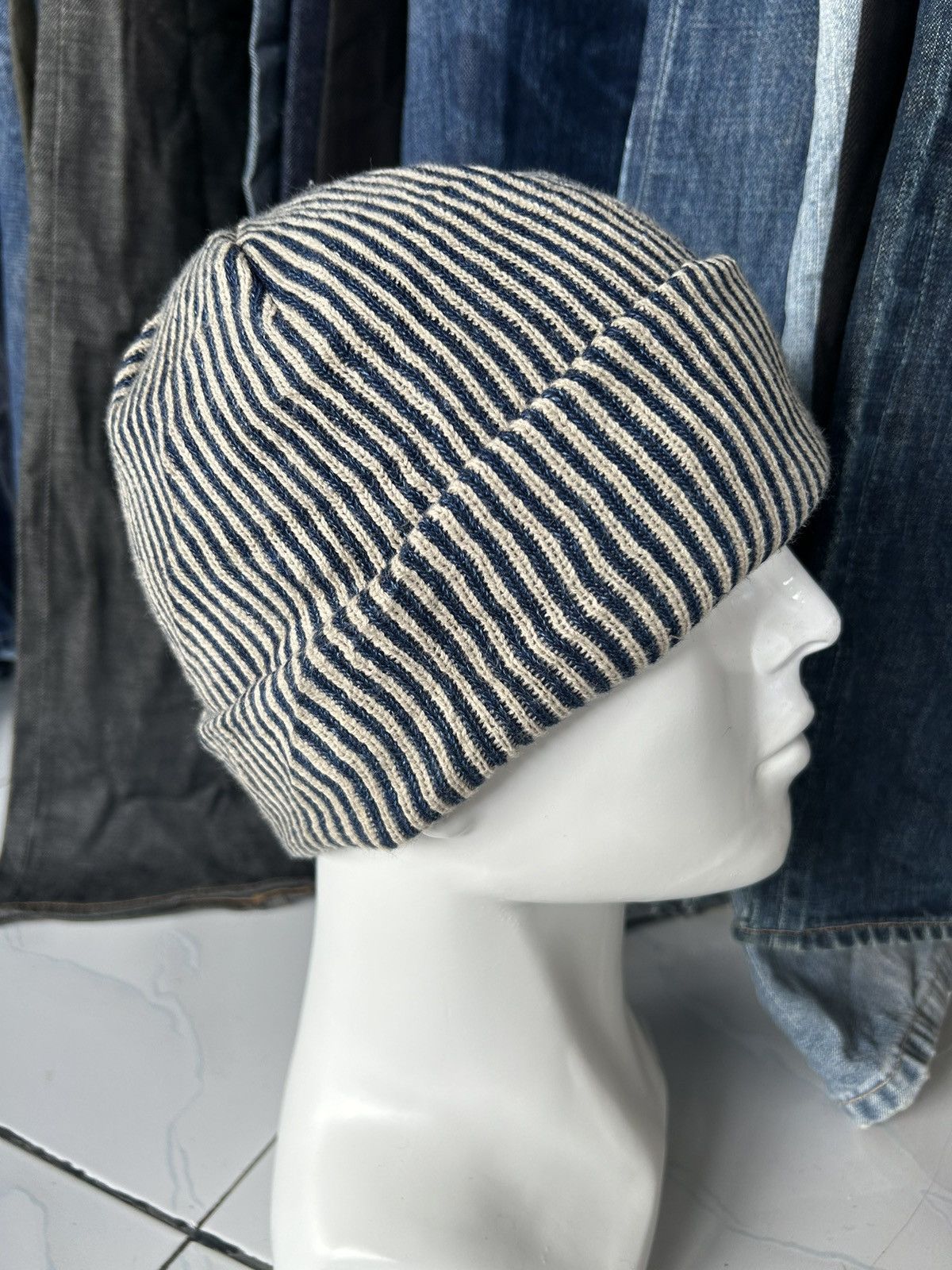 Japanese Brand × Kapital × Vintage Made in Japan Hickory Inspired by Kapital Beanie Hats 🎌☠️ Size ONE SIZE - 5 Thumbnail