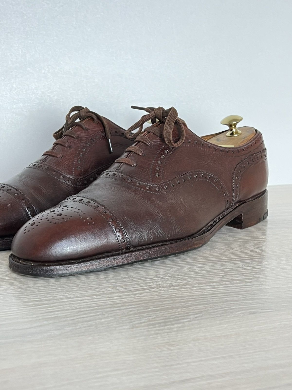 Church's Church's Custom Grade Brown Leather Semi-Brogue Oxfords Size US 9.5 / EU 42-43 - 7 Thumbnail