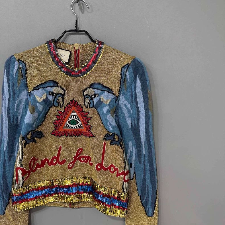 Gucci Gucci Long sleeves with zipper on the back of the parrot Size M / US 6-8 / IT 42-44 - 2 Thumbnail