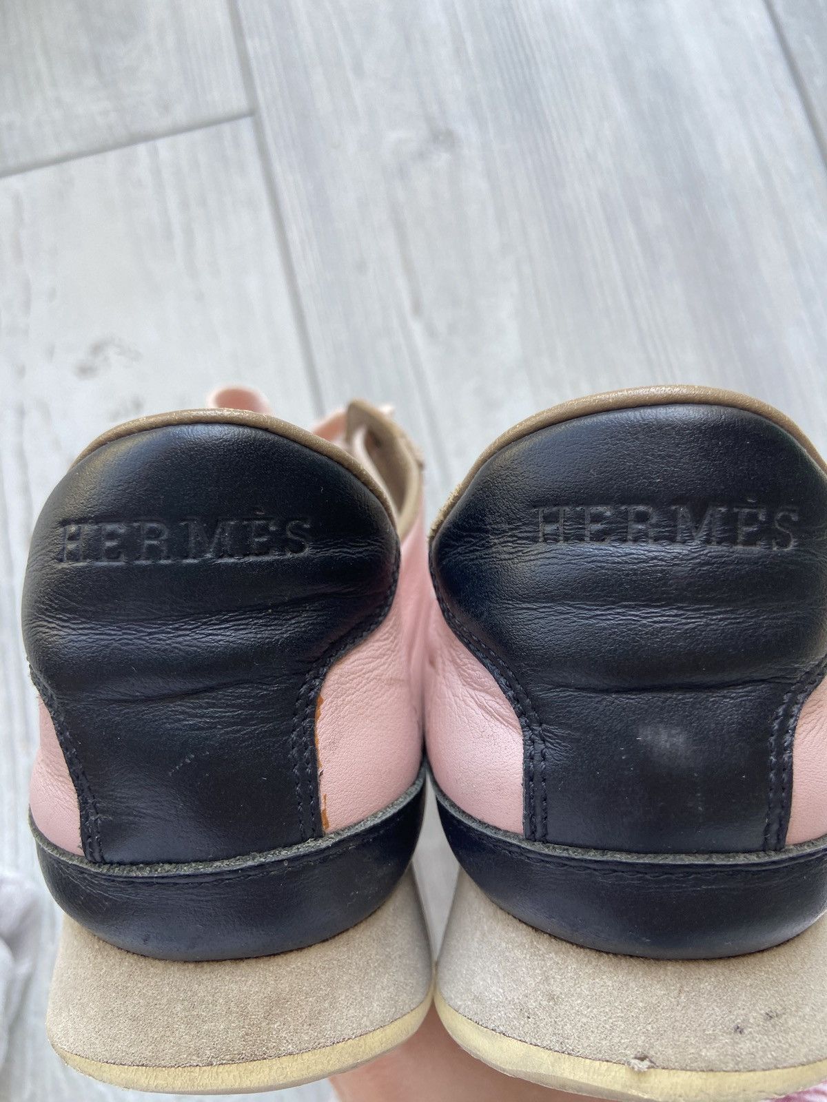 Hermes Hermes Leather Goal Sneakers Size US 7 / IT 37 - 12 Thumbnail