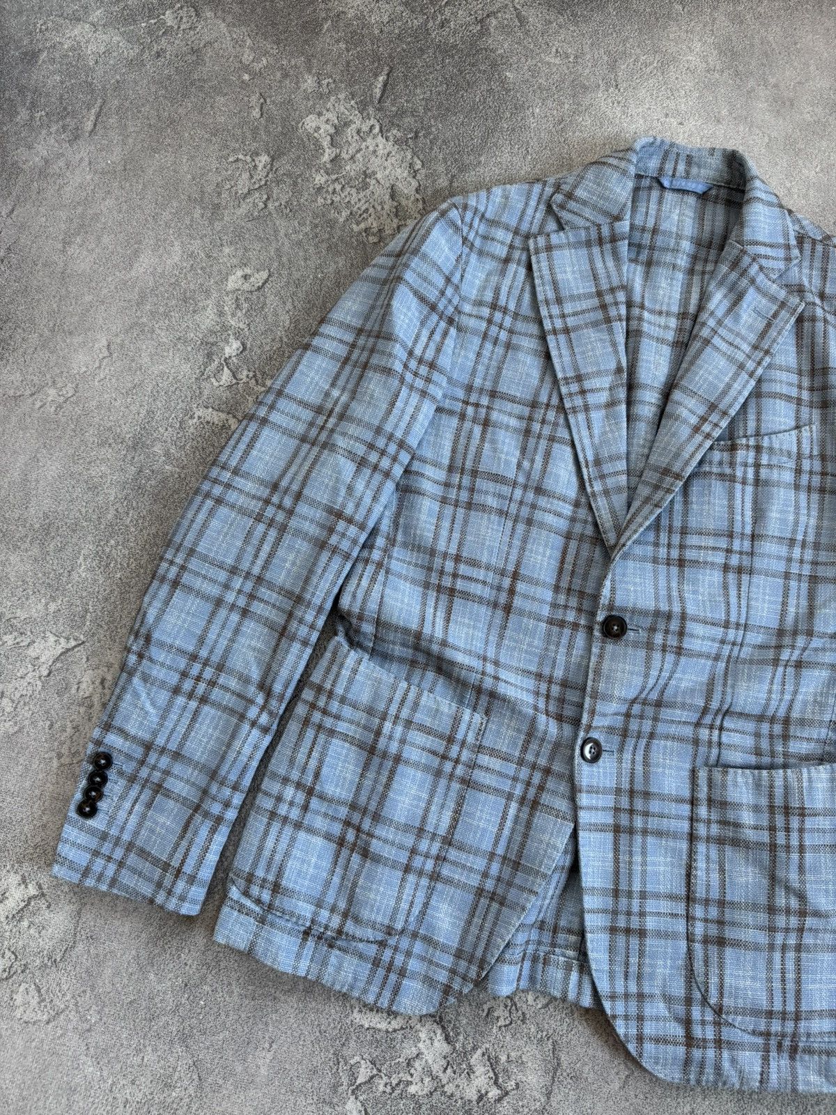 L.B.M. 1911 L.B.M. 1911 tailored Chekered wool blazer casual jacket Size 48R - 7 Thumbnail