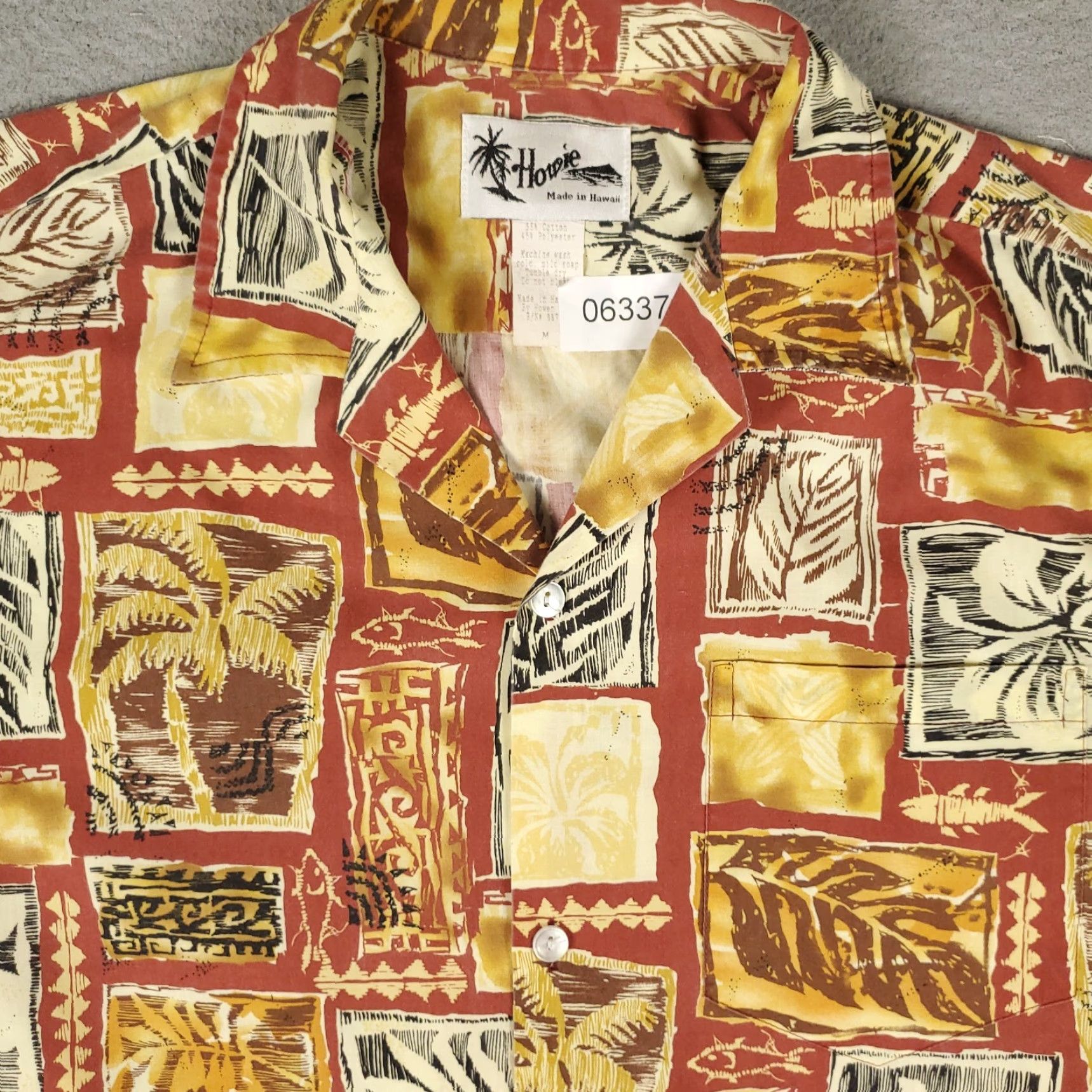 Vintage VINTAGE Howie Hawaiian Shirt Mens Medium Floral Red Orange Button-Up Collared Aloha Beach Size US M / EU 48-50 / 2 - 2 Thumbnail