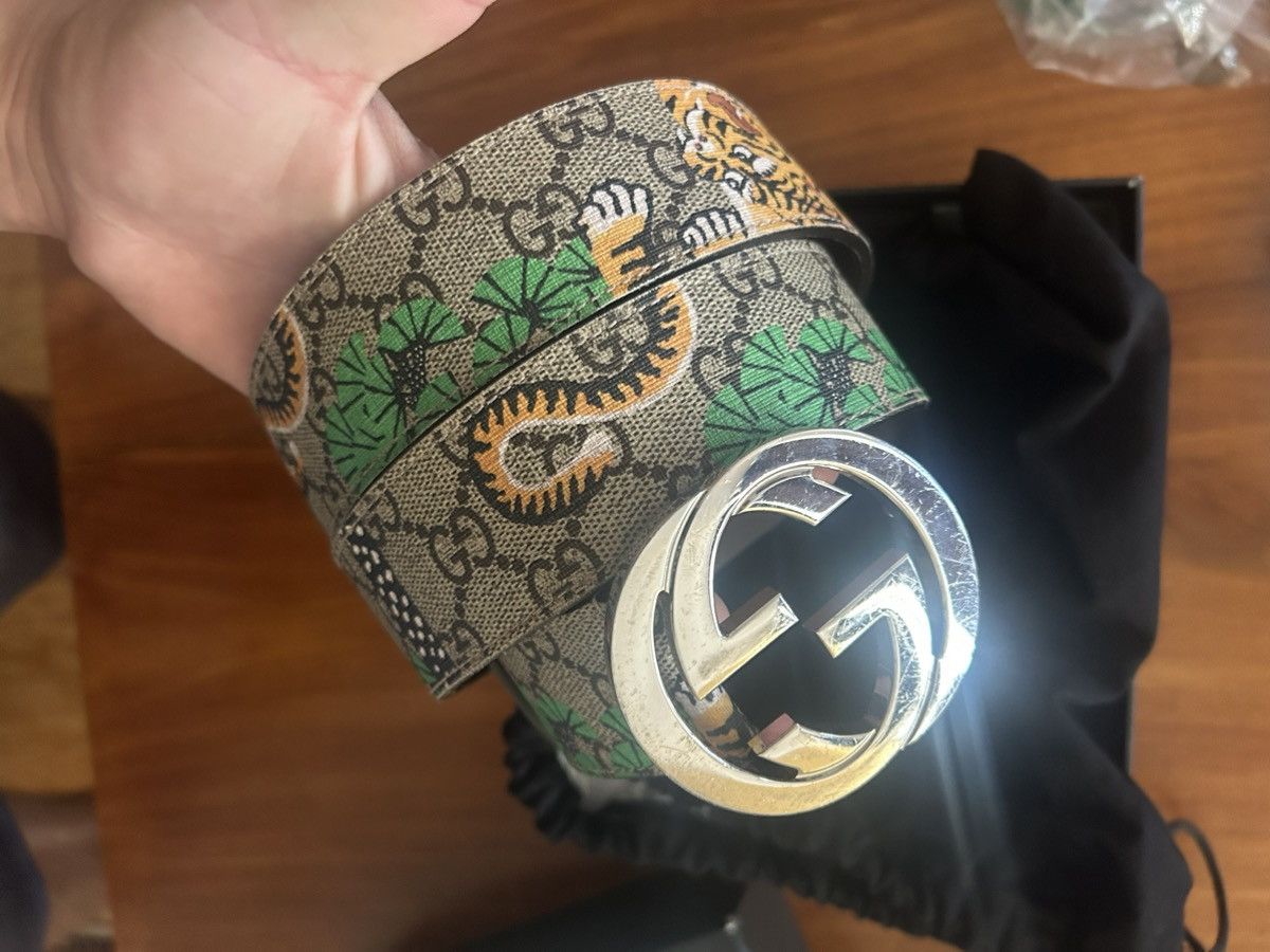 Gucci Authentic Gucci Beige GG Supreme Monogram Bengal Belt Size 30 - 1 Thumbnail