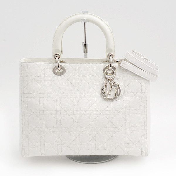 Dior Dior Christian Dior Lady Dior Large Cannage Handbag Leather Handbag 05-MA-1003 in Very Good Condition Size ONE SIZE - 1 Thumbnail