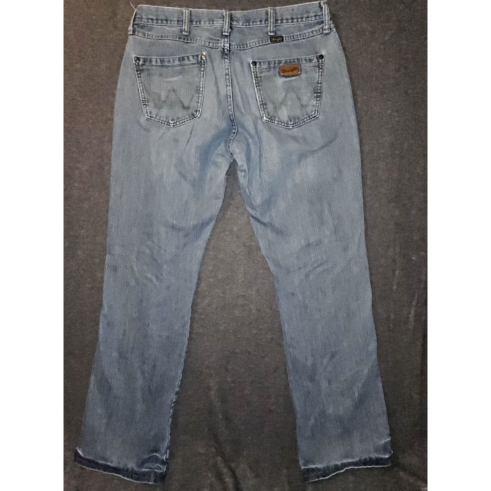 Wrangler VINTAGE Wrangler Bootcut Jeans Mens 34x36 Blue Denim Distressed Cowboy Western Size US 34 / EU 50 - 7 Thumbnail