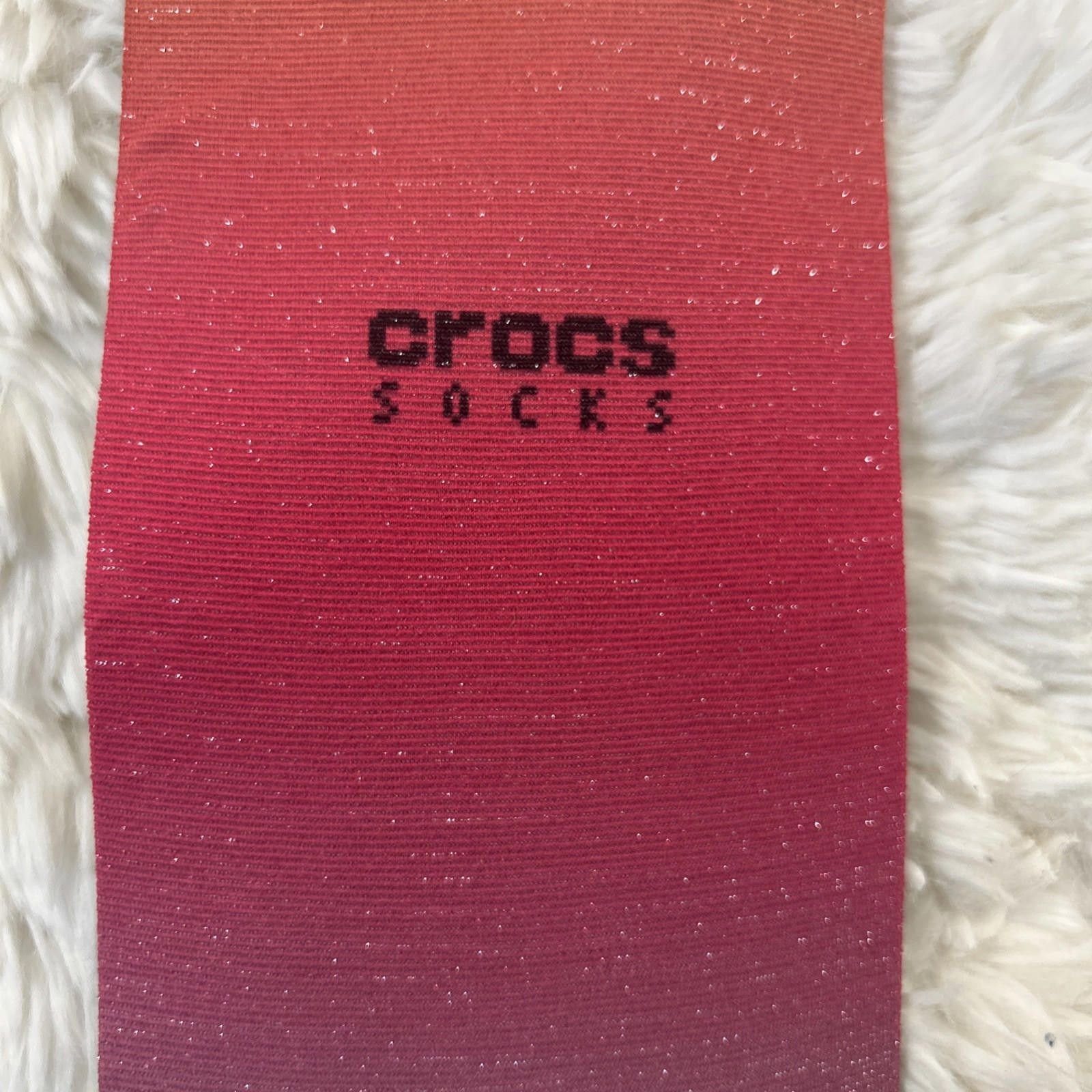 Crocs CROCS Socks Adult Unisex Size RAINBOW Shinny Print Ankle Size ONE SIZE - 2 Thumbnail
