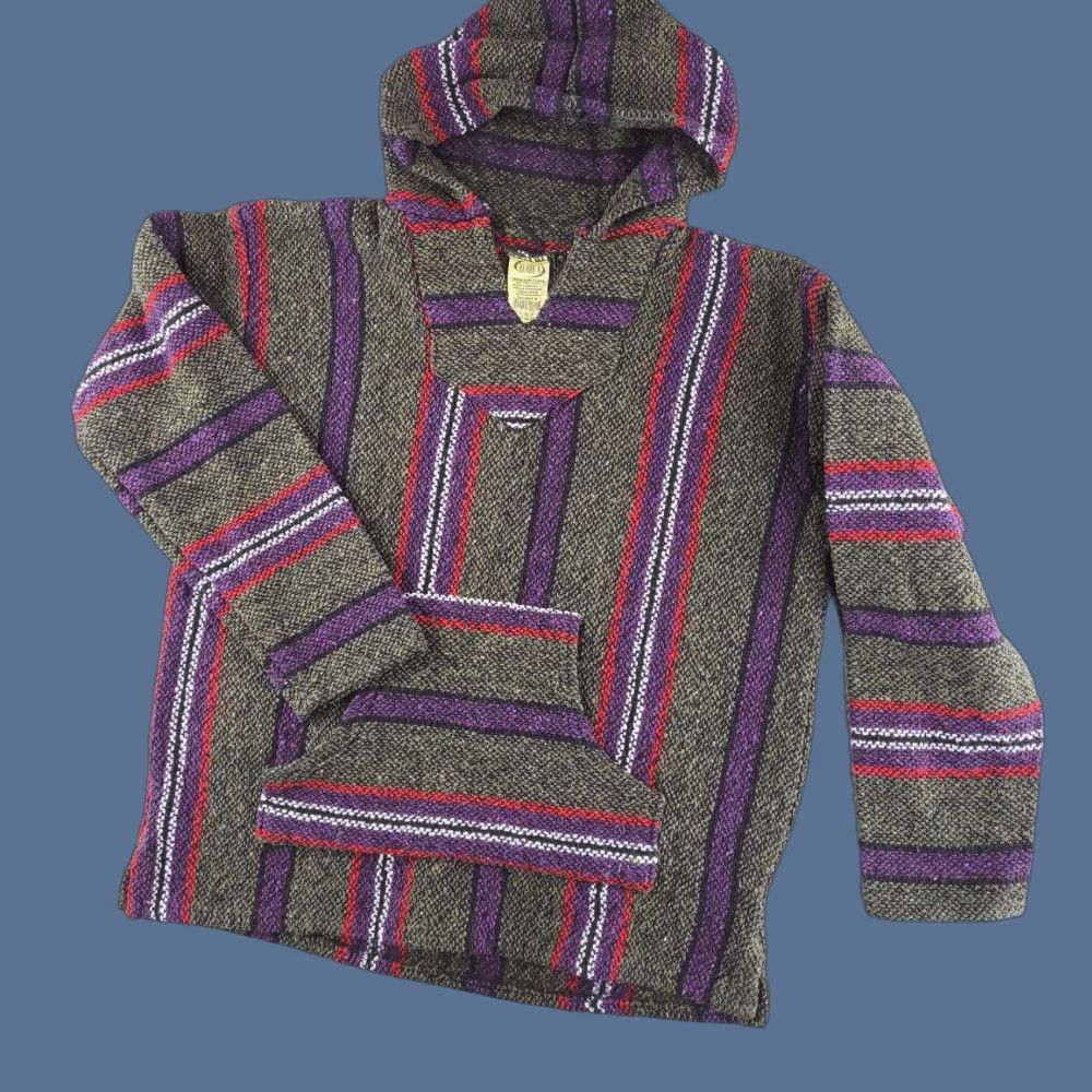 Vintage Franks Hoodie Womens M Gray Baja California Tribal Geometric Knit Pullover Shirt/Hoody Size M / US 6-8 / IT 42-44 - 1 Thumbnail