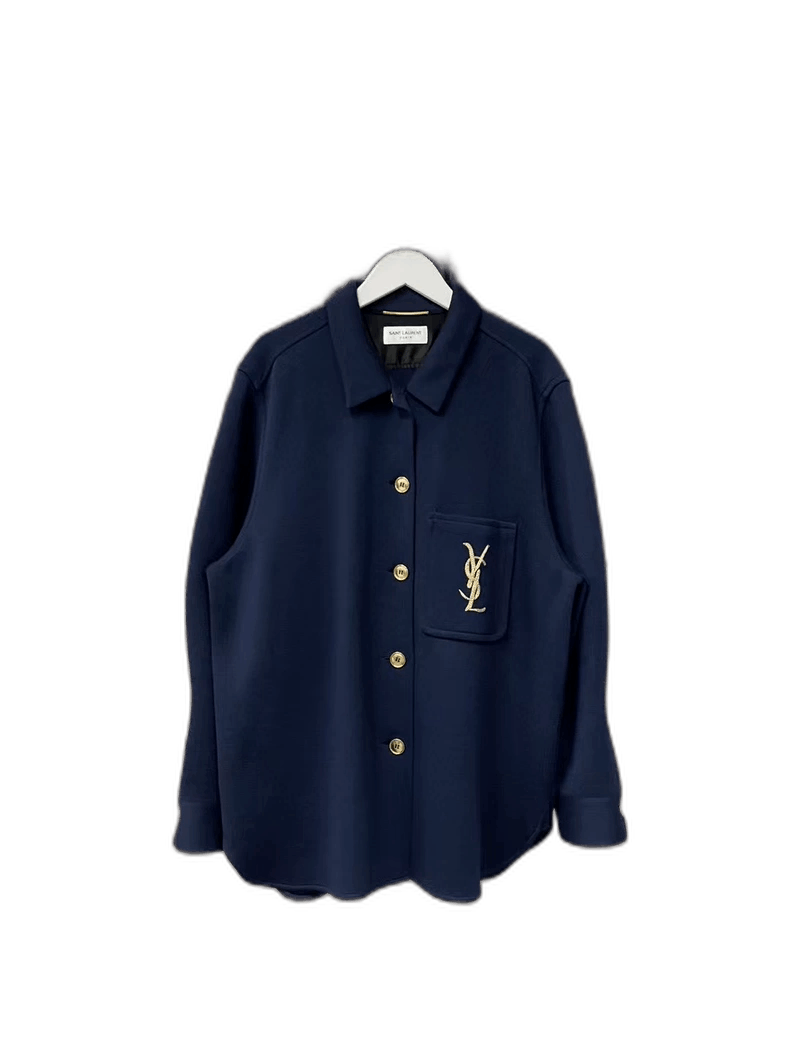 Saint Laurent Paris Saint Laurent Navy Blue Embroidered Jacket-2507 Size US M / EU 48-50 / 2 - 7 Thumbnail