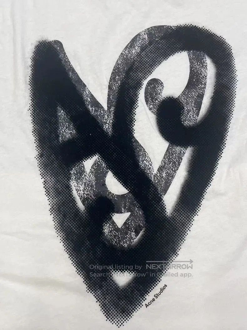 Acne Studios Acne Studios White Heart Print Long Sleeve T. Size US M / EU 48-50 / 2 - 3 Thumbnail