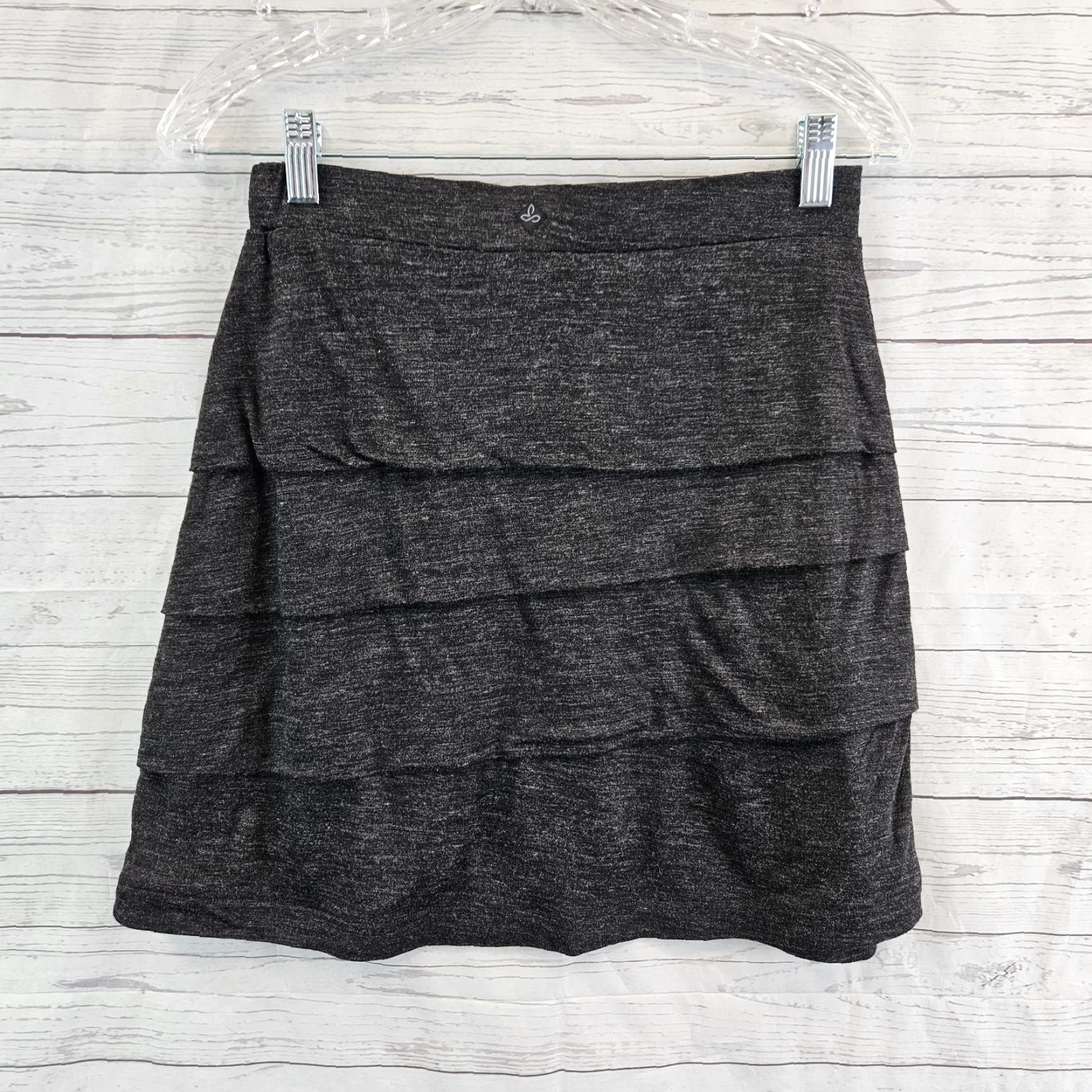 Prana prAna Womens Tiered Skirt XS Charcoal Gray Pull On Wool Blend A-Line Short Womens Size 26" / US 2 / IT 38 - 2 Thumbnail