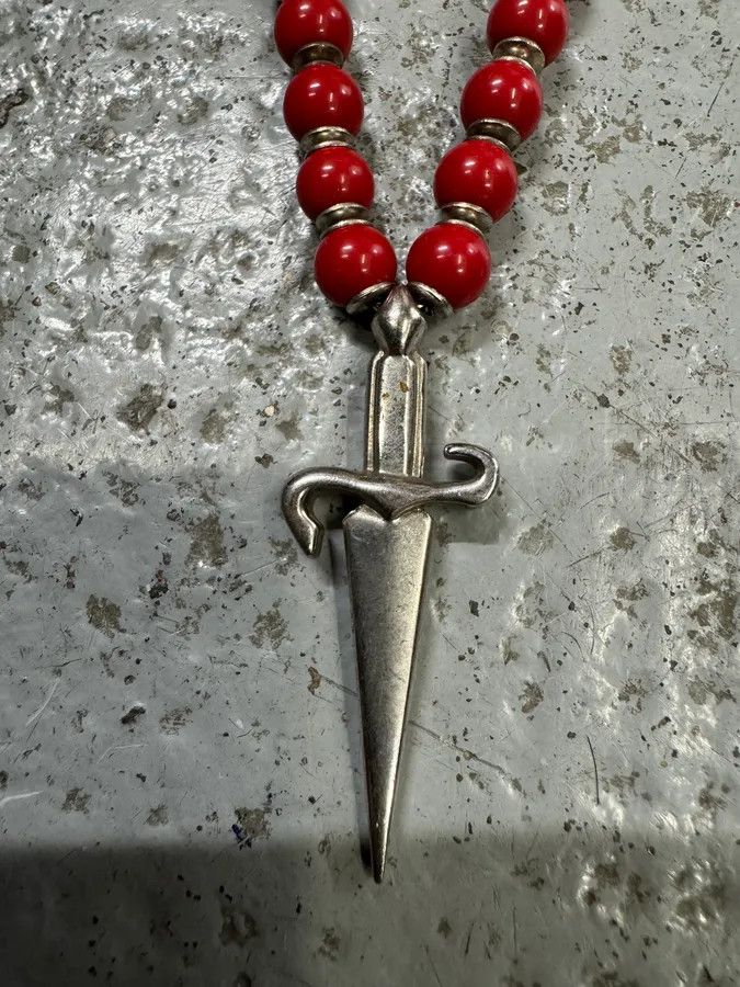 Vintage Paciotti Red Beaded Silver Clasp Necklace Size ONE SIZE - 5 Thumbnail