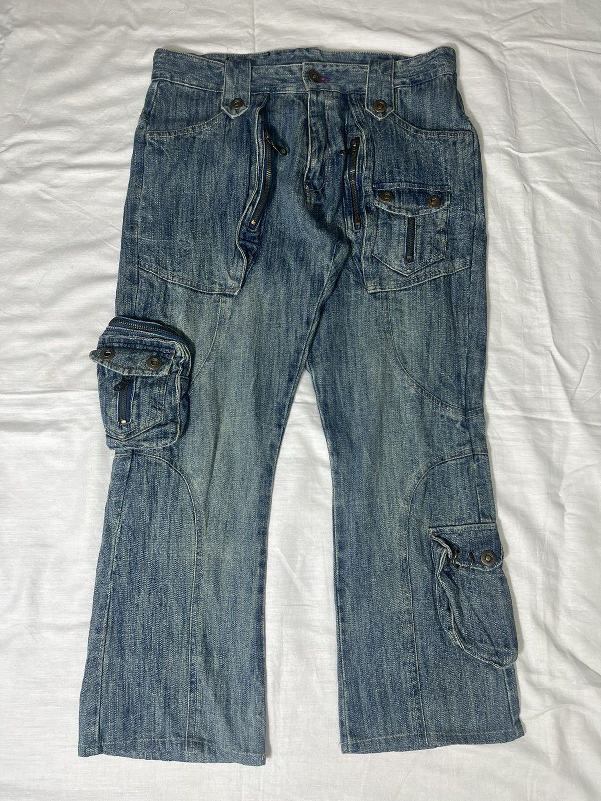 If Six Was Nine × Le Grande Bleu (L.G.B.) Trixy Tactical Pocket Jeans Rare Denim Size US 32 / EU 48 - 3 Thumbnail