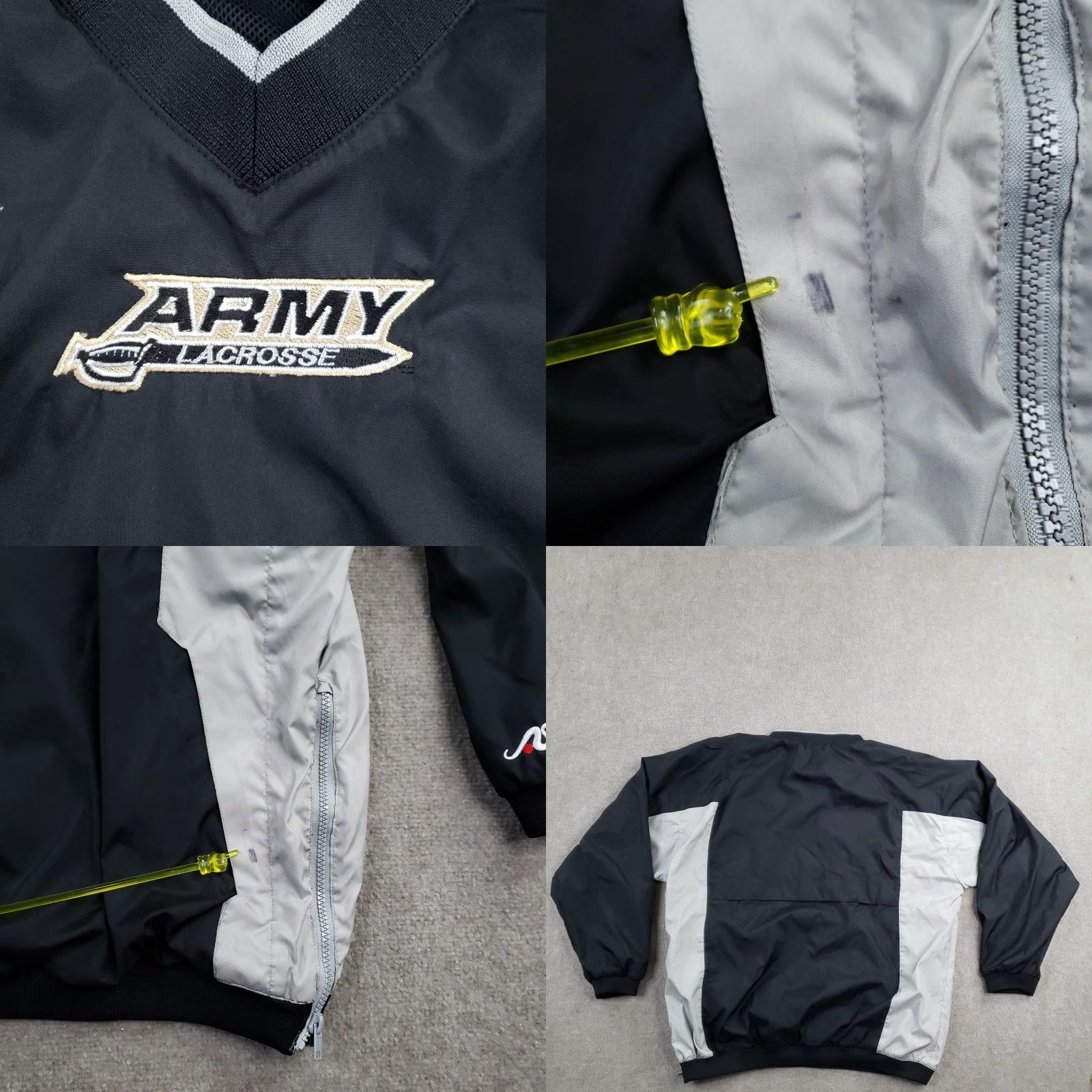 Vintage VINTAGE Army Lacrosse Jacket Mens XL Black Windbreaker Lined Zip Pockets Pullover Size US XL / EU 56 / 4 - 8 Thumbnail