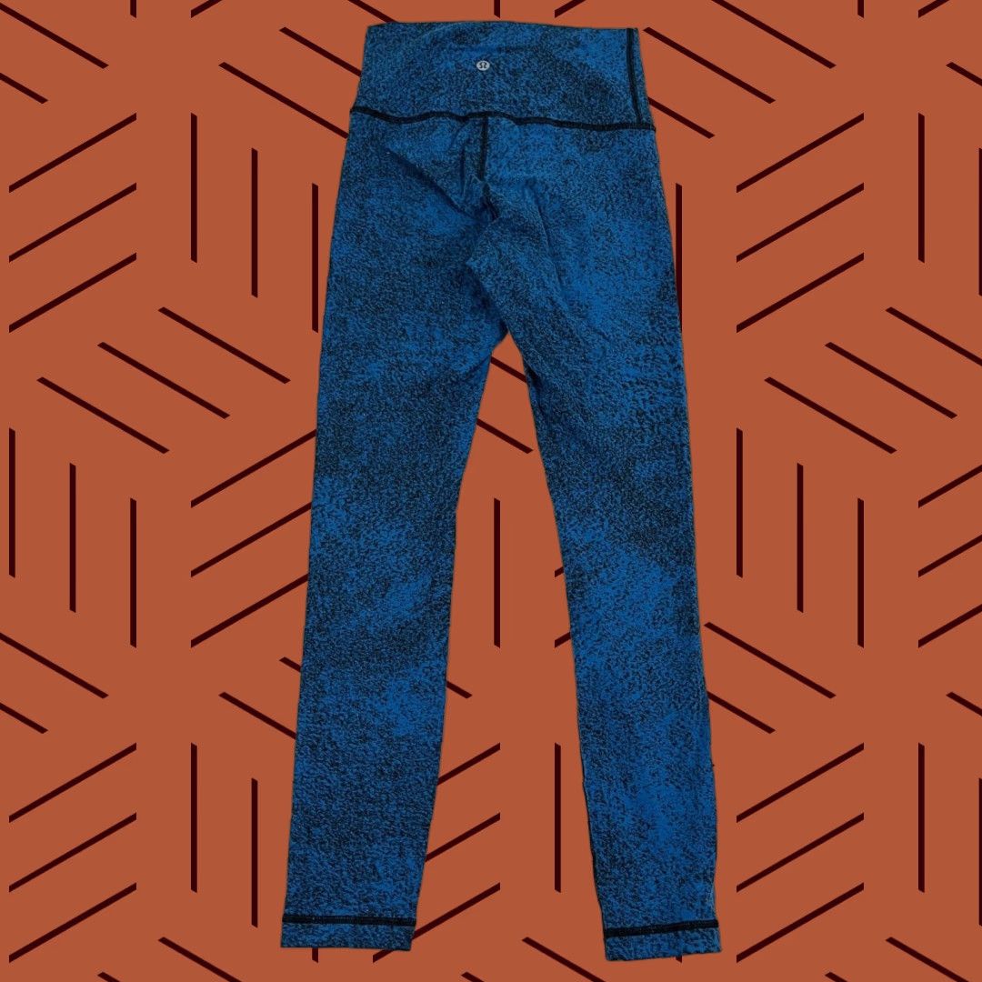 Lululemon Lululemon Wunder Under Pant III Womens 4 x 25" Blue Jacquard Active Running Yoga Size 27" / US 4 / IT 40 - 1 Thumbnail