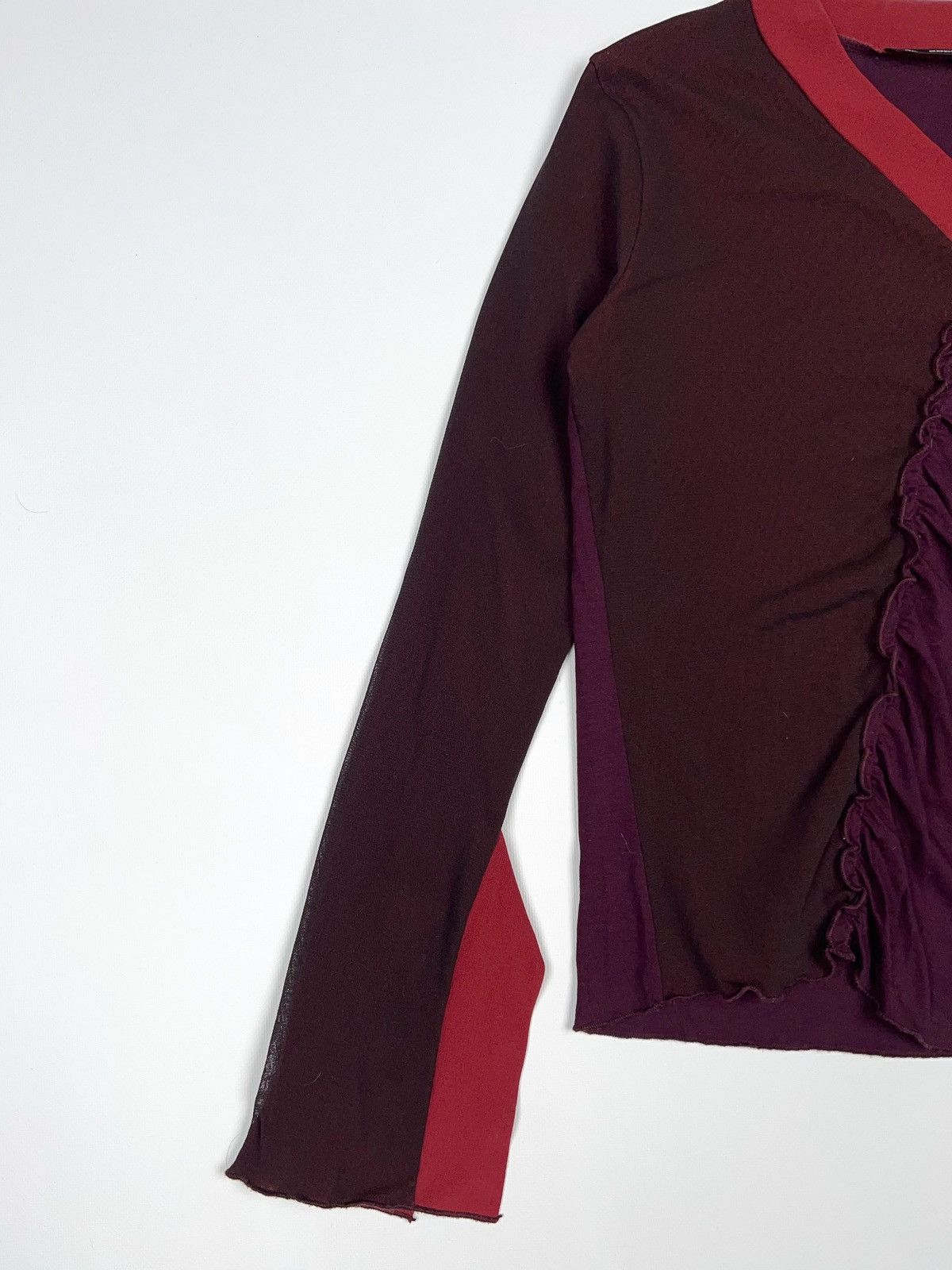 Cop Copine Paris Mesh Top Purple Burgundy Avantgarde Long Sleeve T Shirts