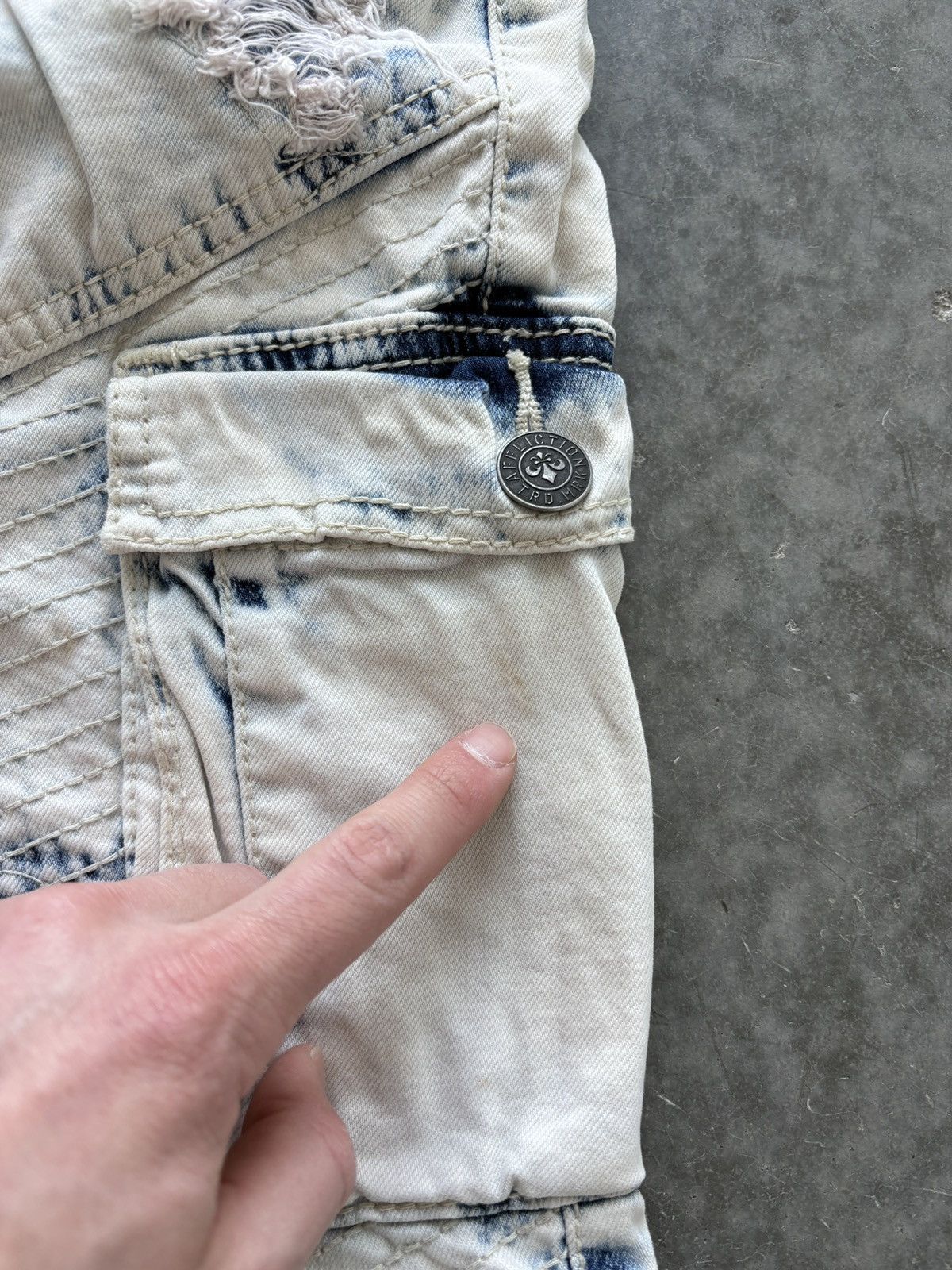 Affliction Vintage Y2K Affliction Jean Shorts Hunter Moto Size US 31 - 3 Thumbnail