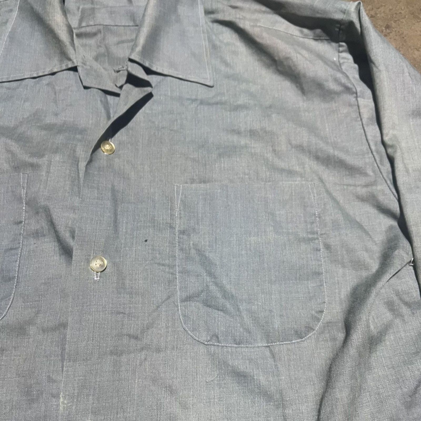 Vintage Vintage 60s Archdale Green Iridescent Loop Collar Shirt Size US L / EU 52-54 / 3 - 3 Thumbnail