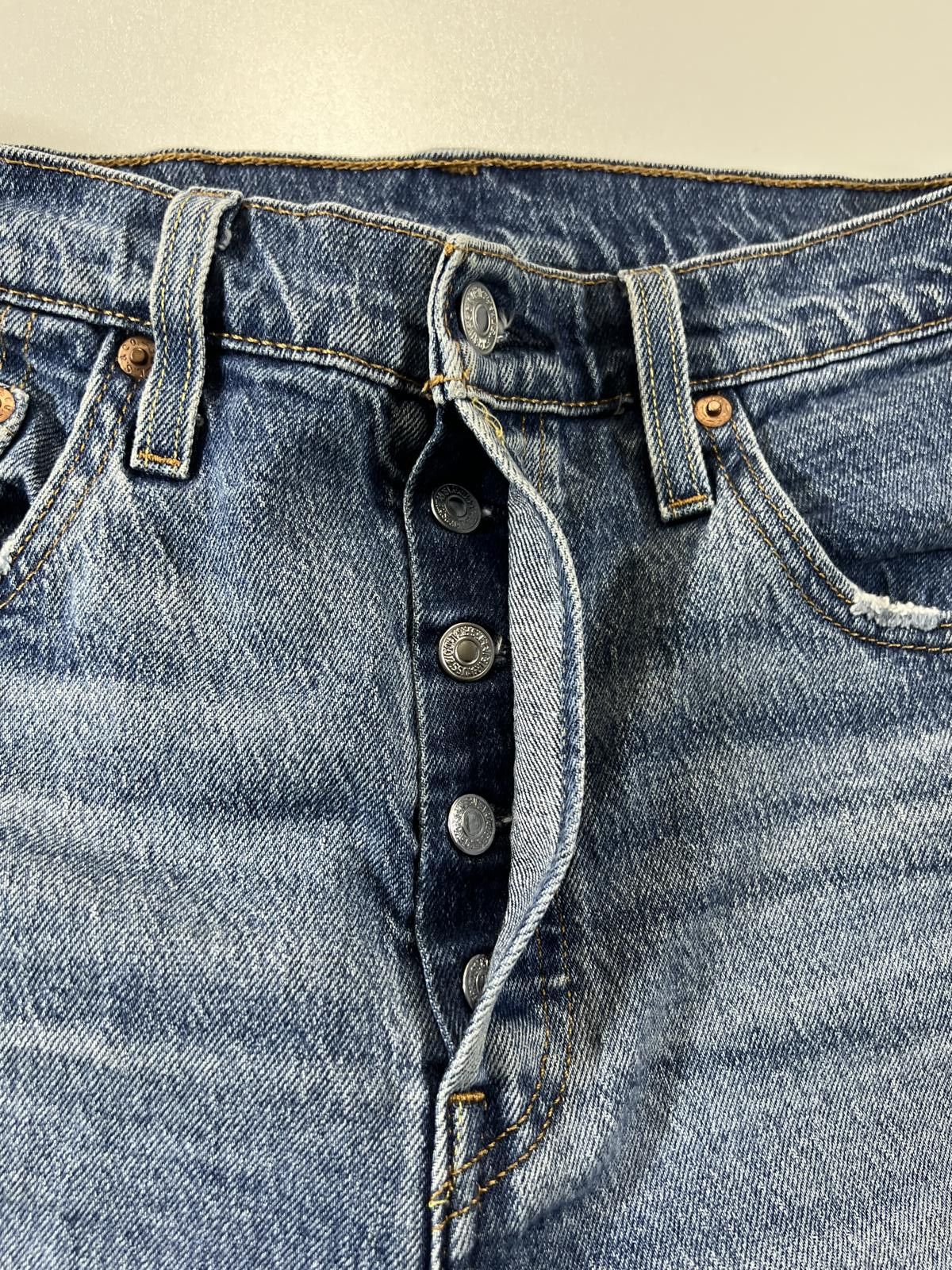 Unknown London Vintage Levi’s 501 Blue Distressed Denim Shorts 30 Size US 30 / EU 46 - 4 Thumbnail