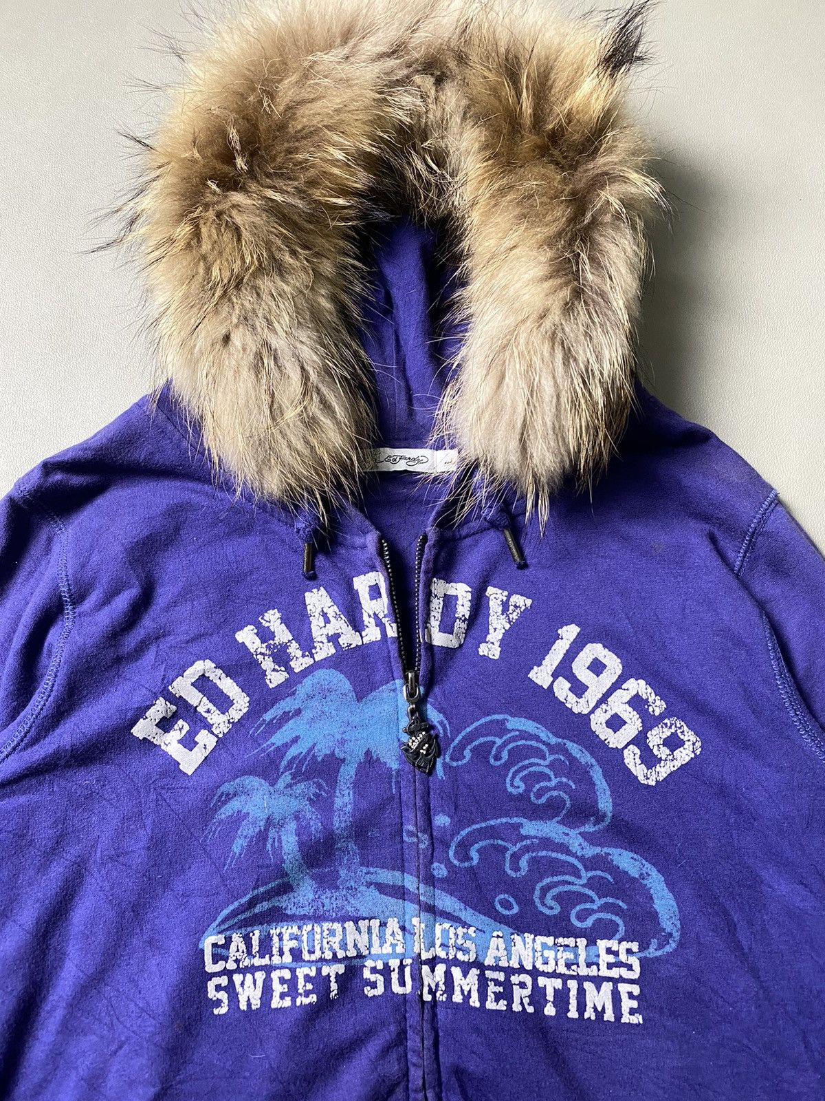 If Six Was Nine × Japanese Brand × Le Grande Bleu (L.G.B.) Ed Hardy Faux Fur Hoodie Style Ifsix Lgb Size US L / EU 52-54 / 3 - 4 Thumbnail