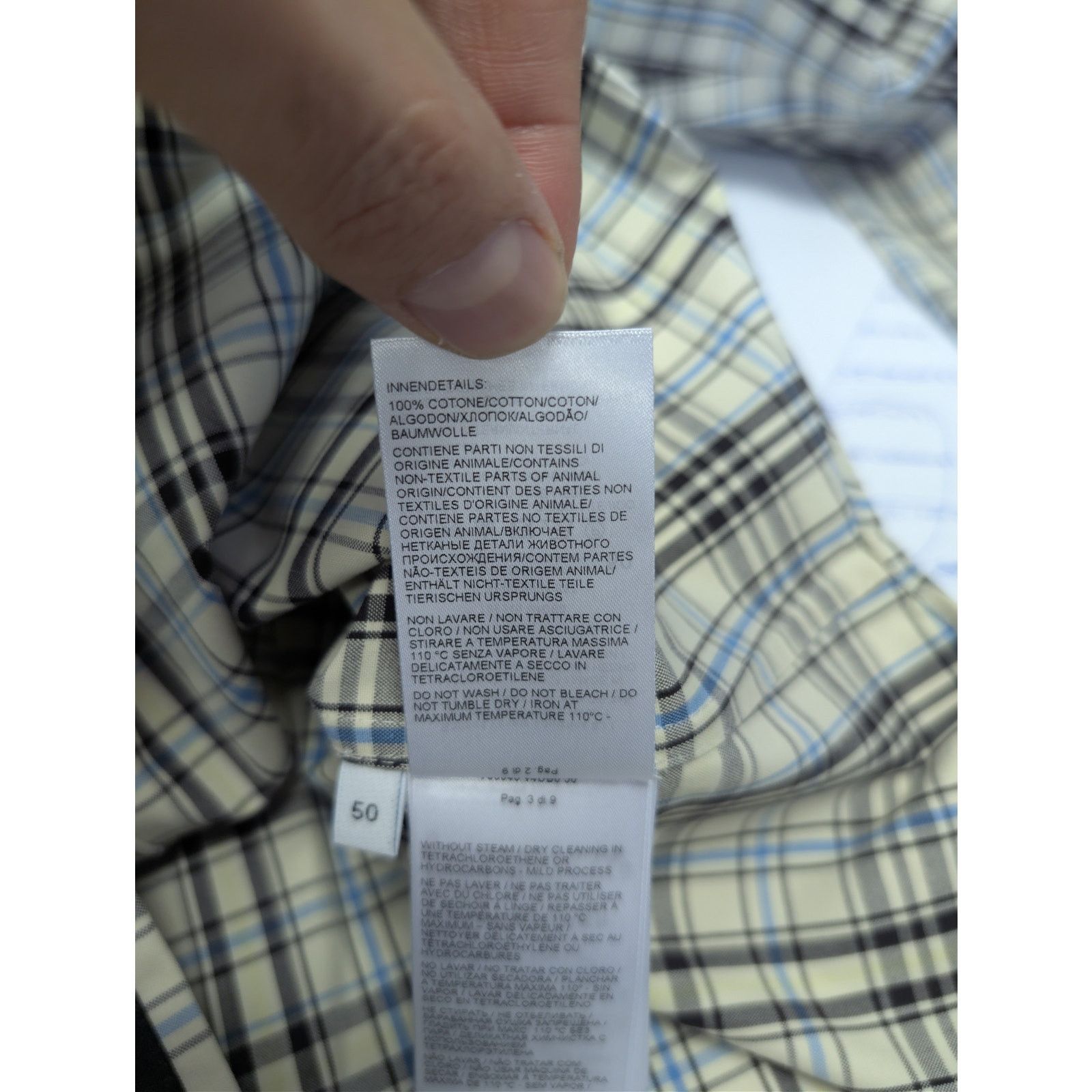 Bottega Veneta o1rshd1 Bold Check Composition Cotton Shirt in Chalk Size US M / EU 48-50 / 2 - 18 Thumbnail