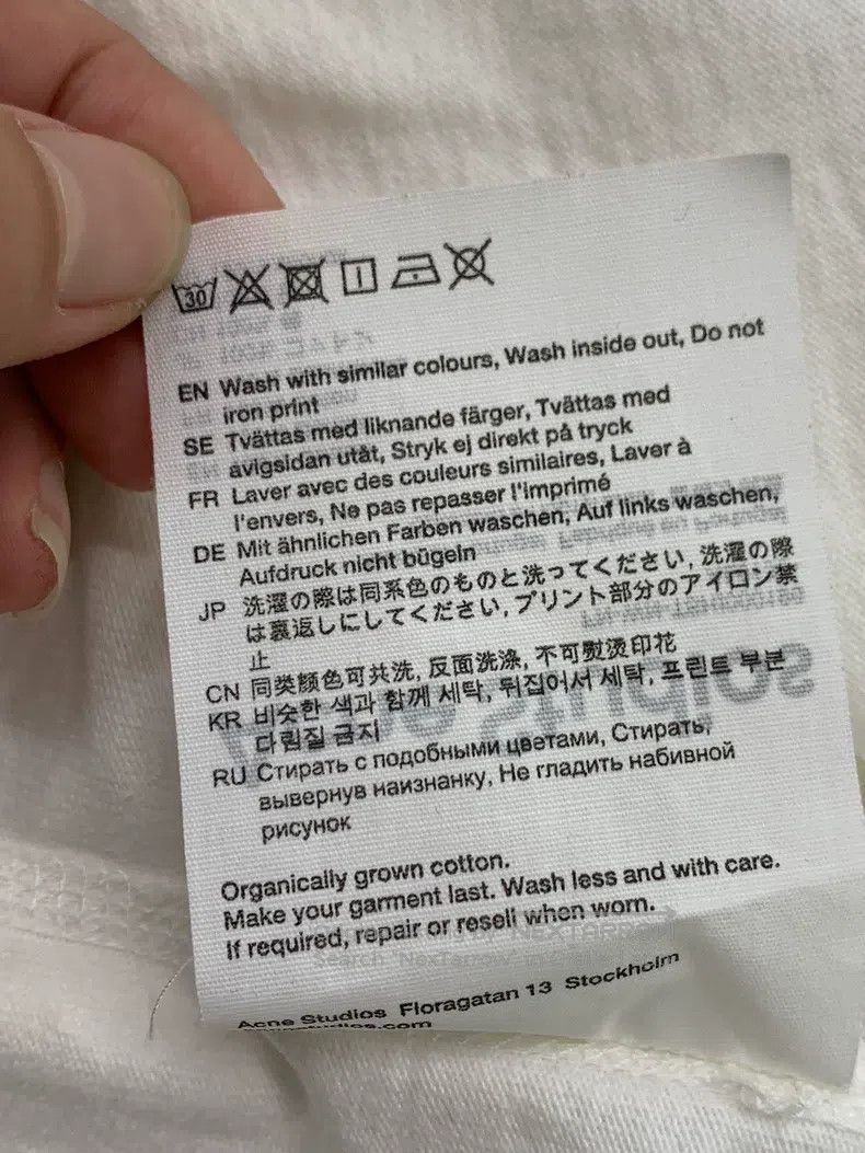 Acne Studios Acne Studios White lettering short-sleeve T-shirt Size XS / US 0-2 / IT 36-38 - 6 Thumbnail