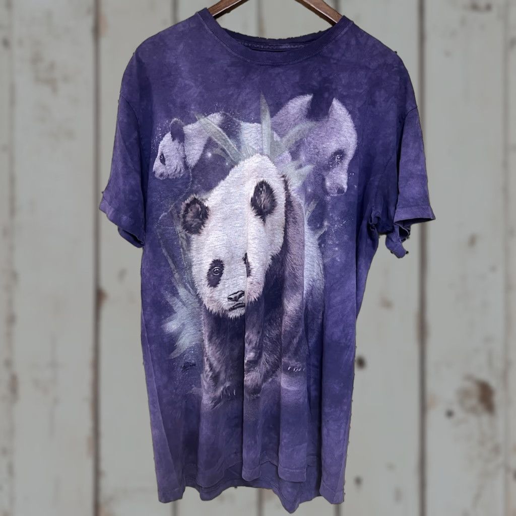 The Mountain VINTAGE The Mountain Panda Bears Shirt L Blue Tie Dye Nature Distressed Shirt Size US L / EU 52-54 / 3 - 1 Thumbnail