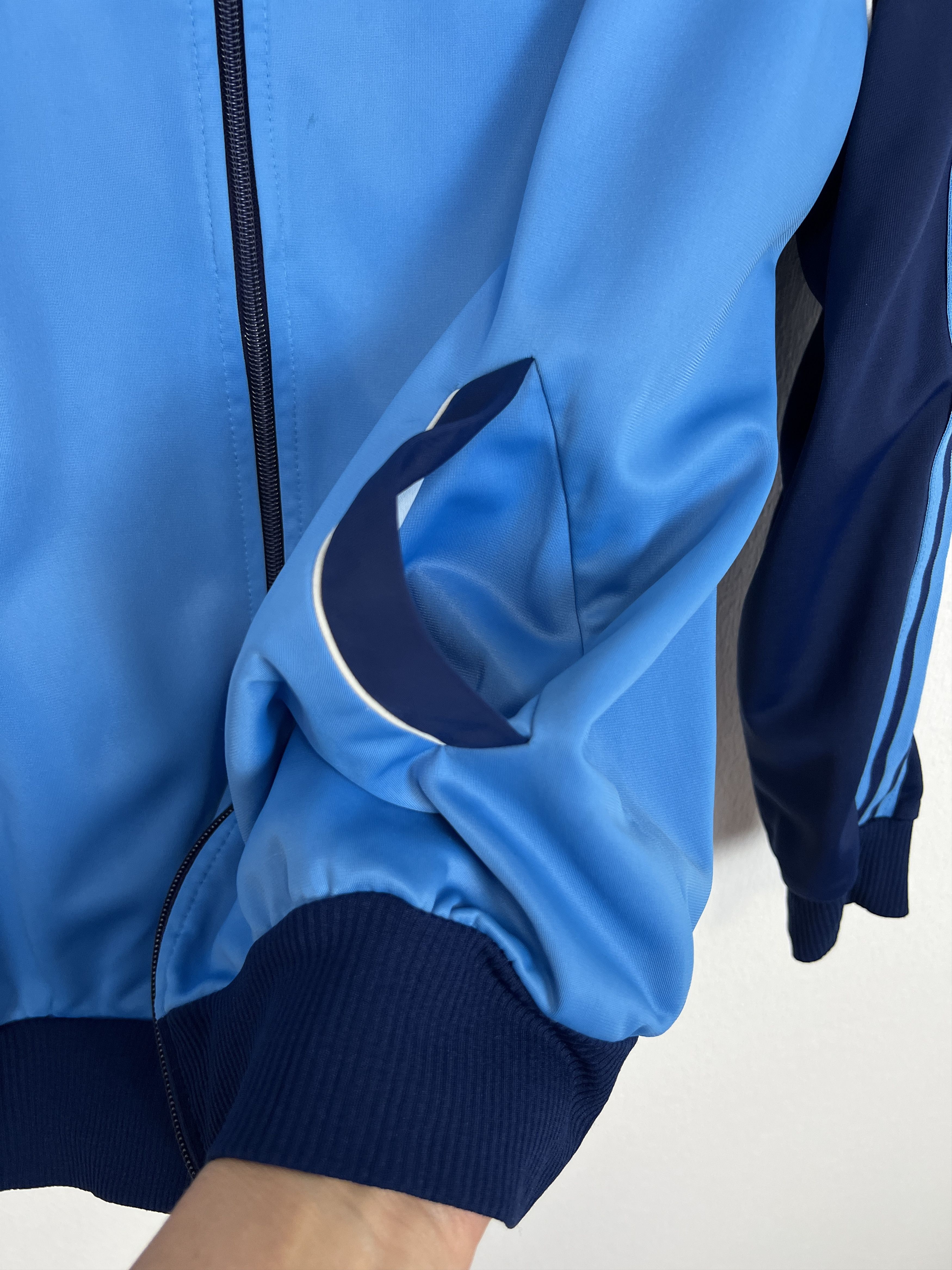 Adidas Vintage 80's West Germany Blue Nylon Jacket Track Top Size M / US 6-8 / IT 42-44 - 6 Thumbnail
