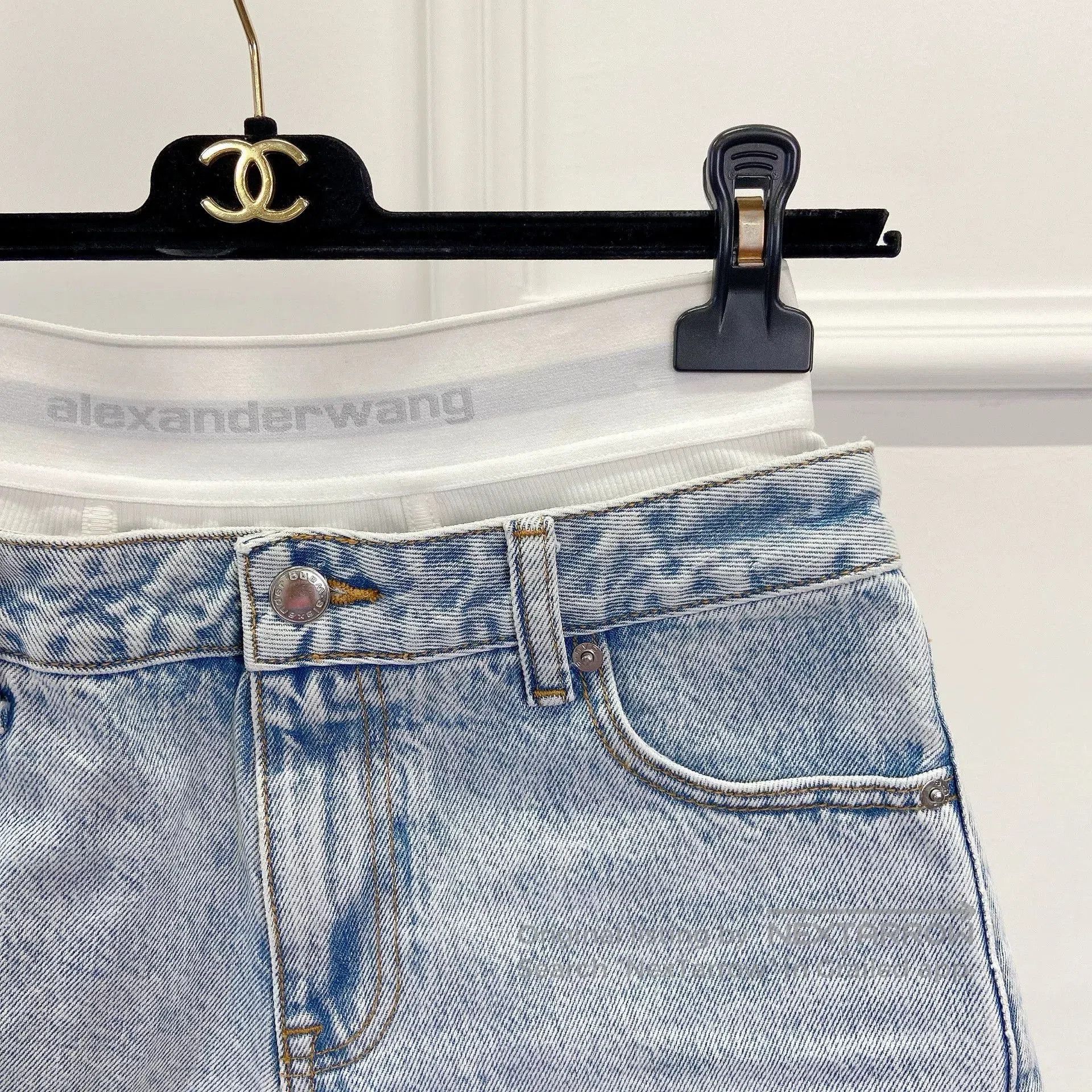 Alexander Wang Alexander Wang Fake Two-Piece Denim Shorts. Size 24" / US 00 / IT 34 - 4 Thumbnail