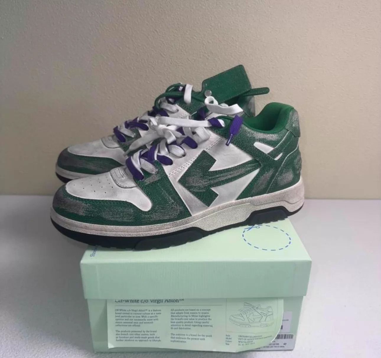 Off-White OFF-WHITE OOO Thick Sole Distressed Low Top Wht/Green Size US 9 / EU 42 - 6 Thumbnail