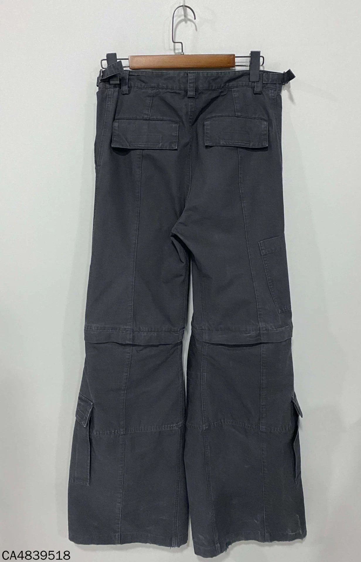 Balenciaga Balenciaga 23FW Distressed Black Cargo Flared Pants XS Size US 29 - 3 Thumbnail