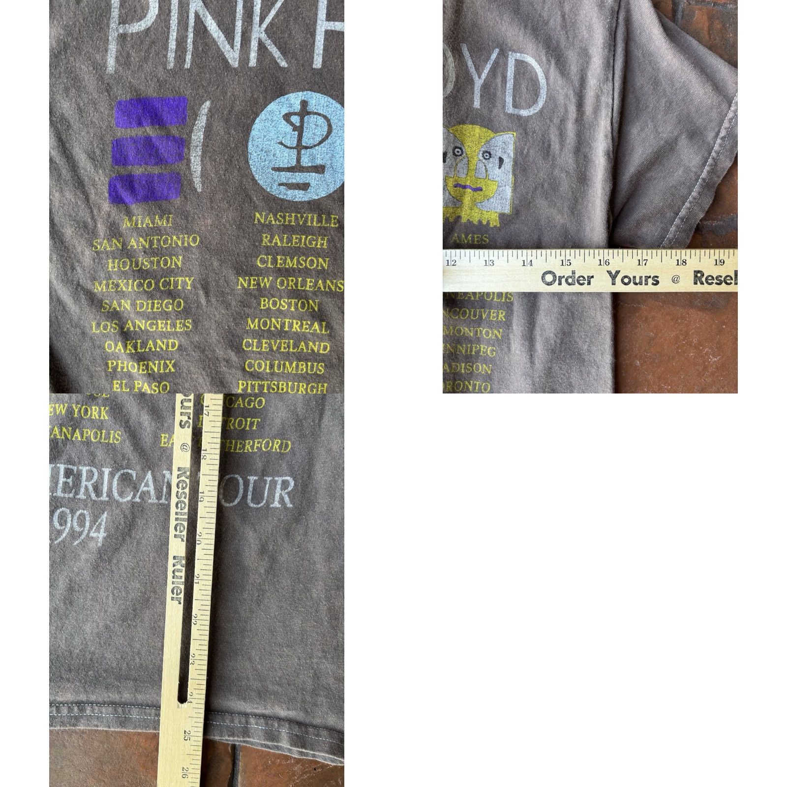 Vintage Pink Floyd The Division Bell 1994 Tour Band T-Shirt Small Modern Reprint Size US S / EU 44-46 / 1 - 8 Thumbnail