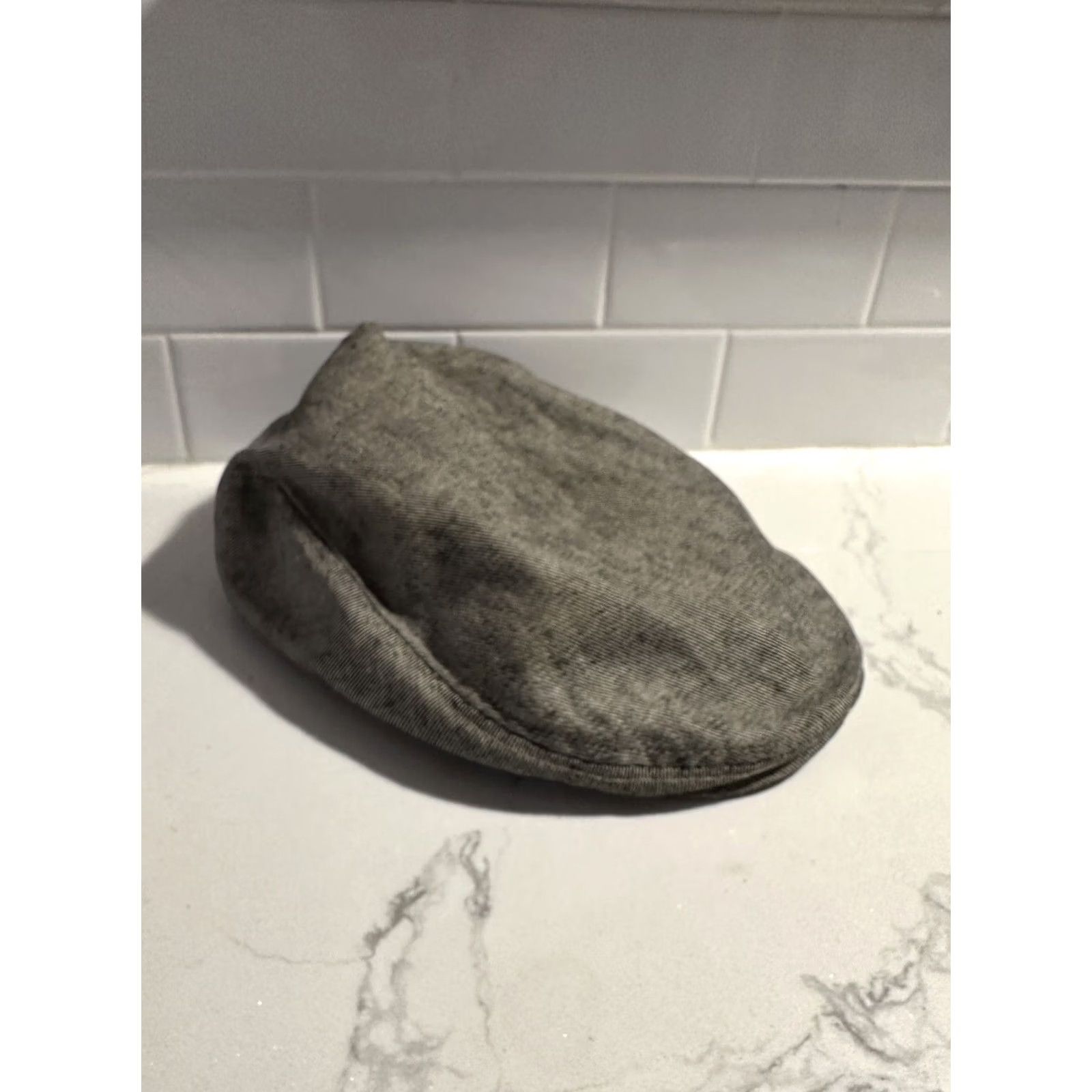 Denime VINTAGE Cabbie Newsboy Denim Fitted L Cap Gray Mens Hat Cap L Size ONE SIZE - 2 Thumbnail