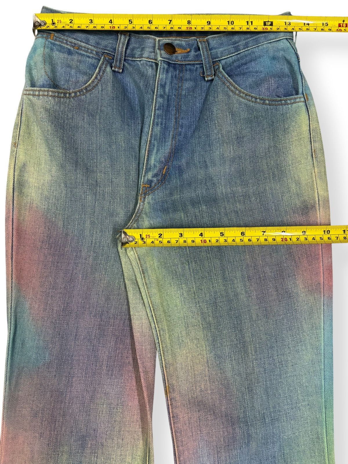Wrangler Vintage Y2K Wrangler Rainbow Tie Dye Flare Bell Bottom Jeans Size 26" / US 2 / IT 38 - 13 Thumbnail