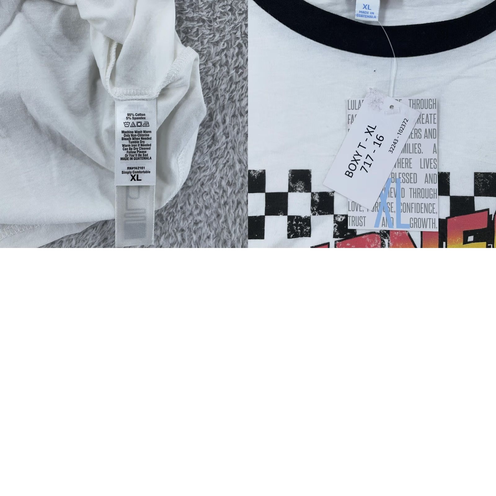 Vintage LuLaRoe Boxy Tee Shirt Womens XL White Black Ringer Kindness Is Cool Crop Top Crew Neck Short Sleeve Size XL / US 12-14 / IT 48-50 - 8 Thumbnail