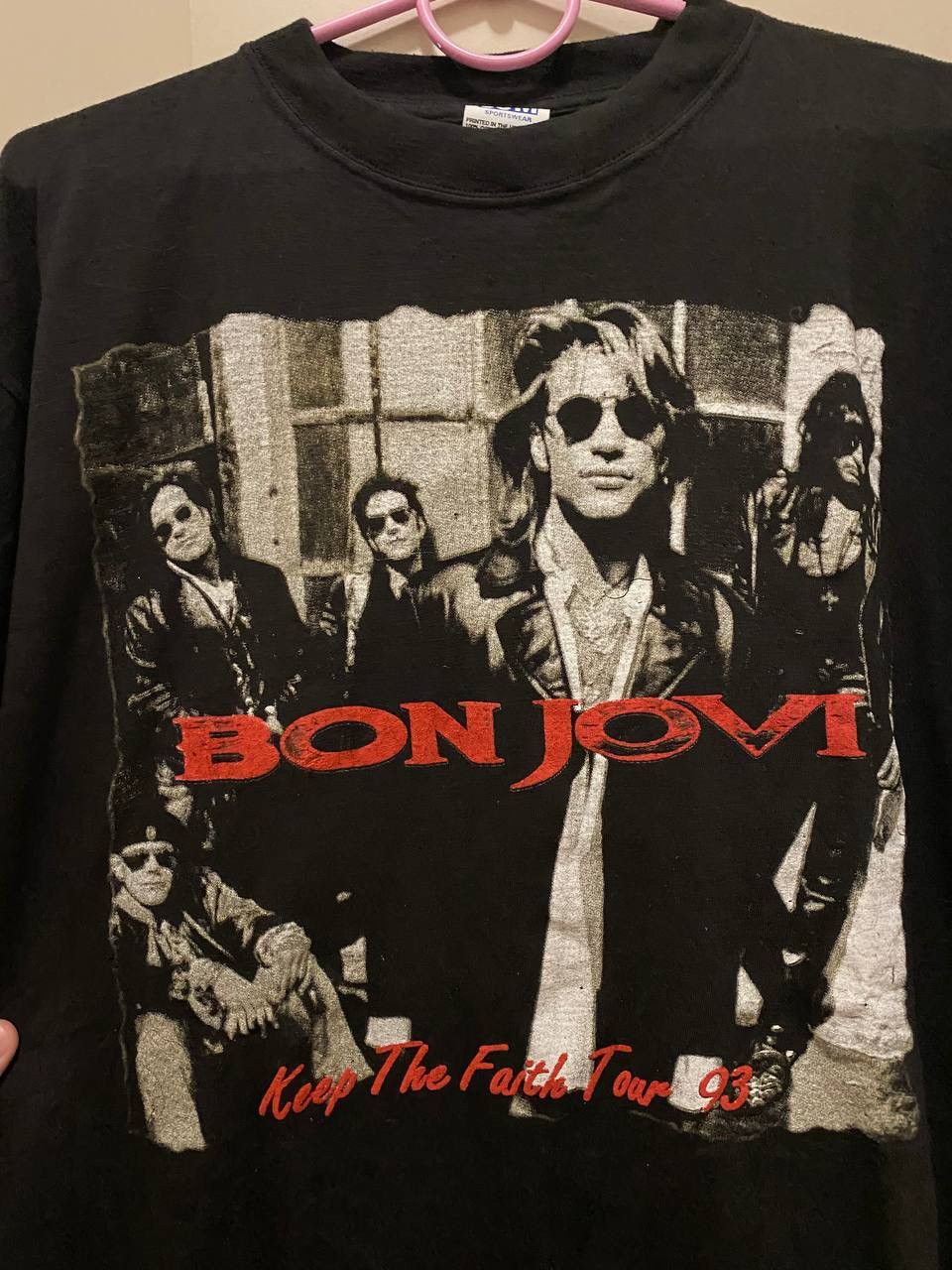 Band Tees × Bon Jovi × Vintage 1992 Vintage Bon Jovi Shirt Single Stitch Vintage Tour Size US XL / EU 56 / 4 - 5 Thumbnail